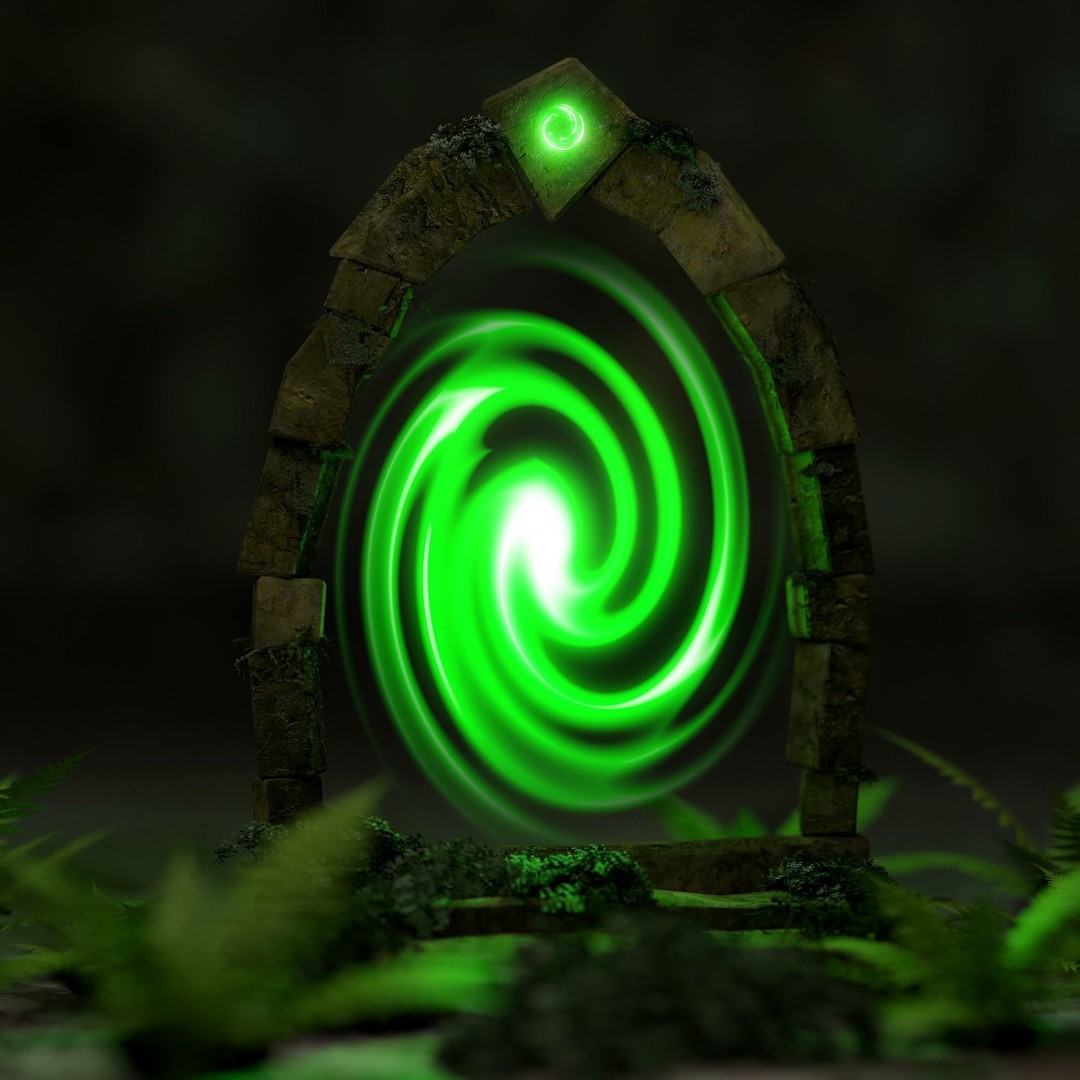Ancient Sci-Fi Portal 3D Model – Low Poly Game Asset, PBR Textures - View 11