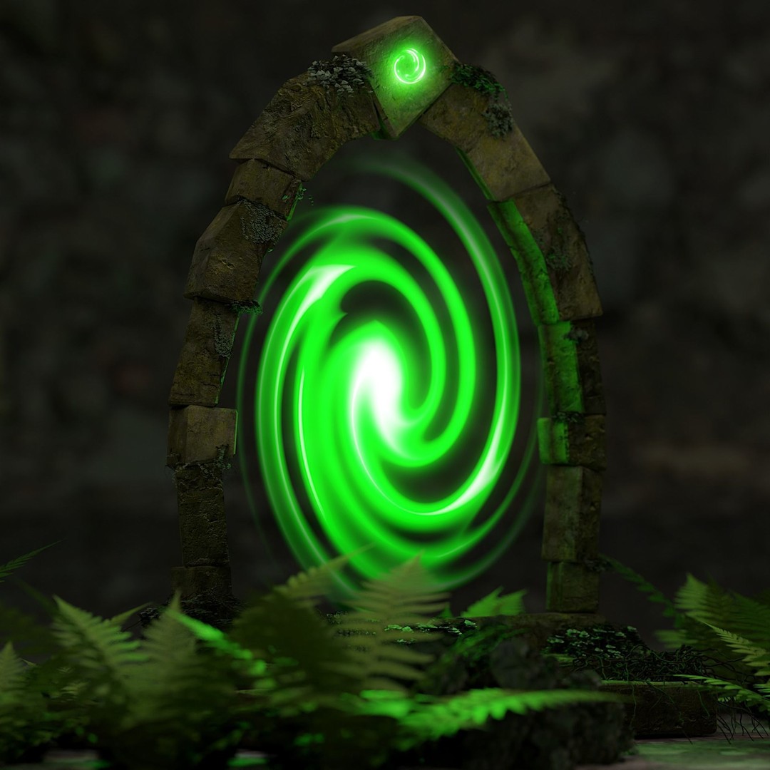 Ancient Sci-Fi Portal 3D Model – Low Poly Game Asset, PBR Textures - View 12