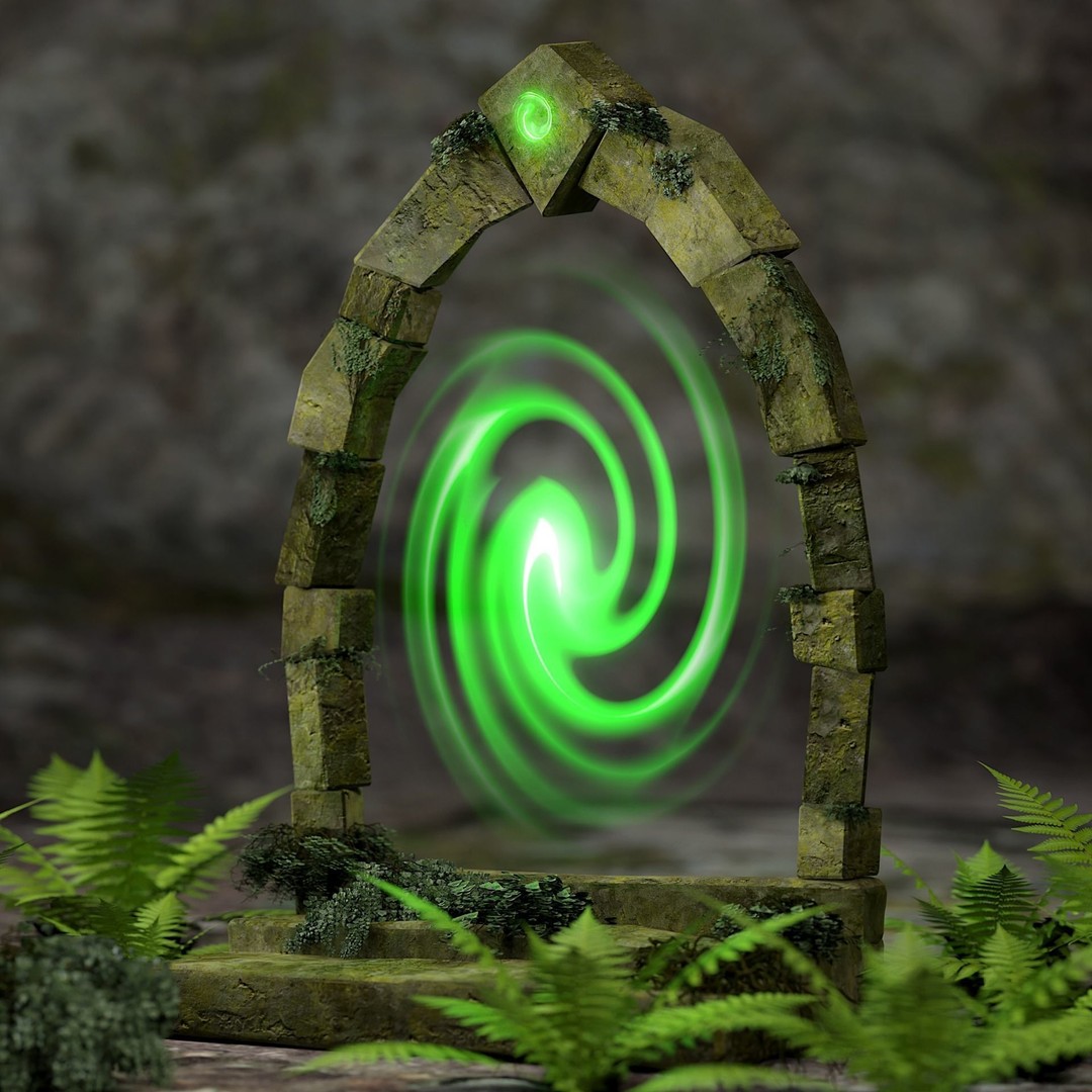 Ancient Sci-Fi Portal 3D Model – Low Poly Game Asset, PBR Textures - View 13