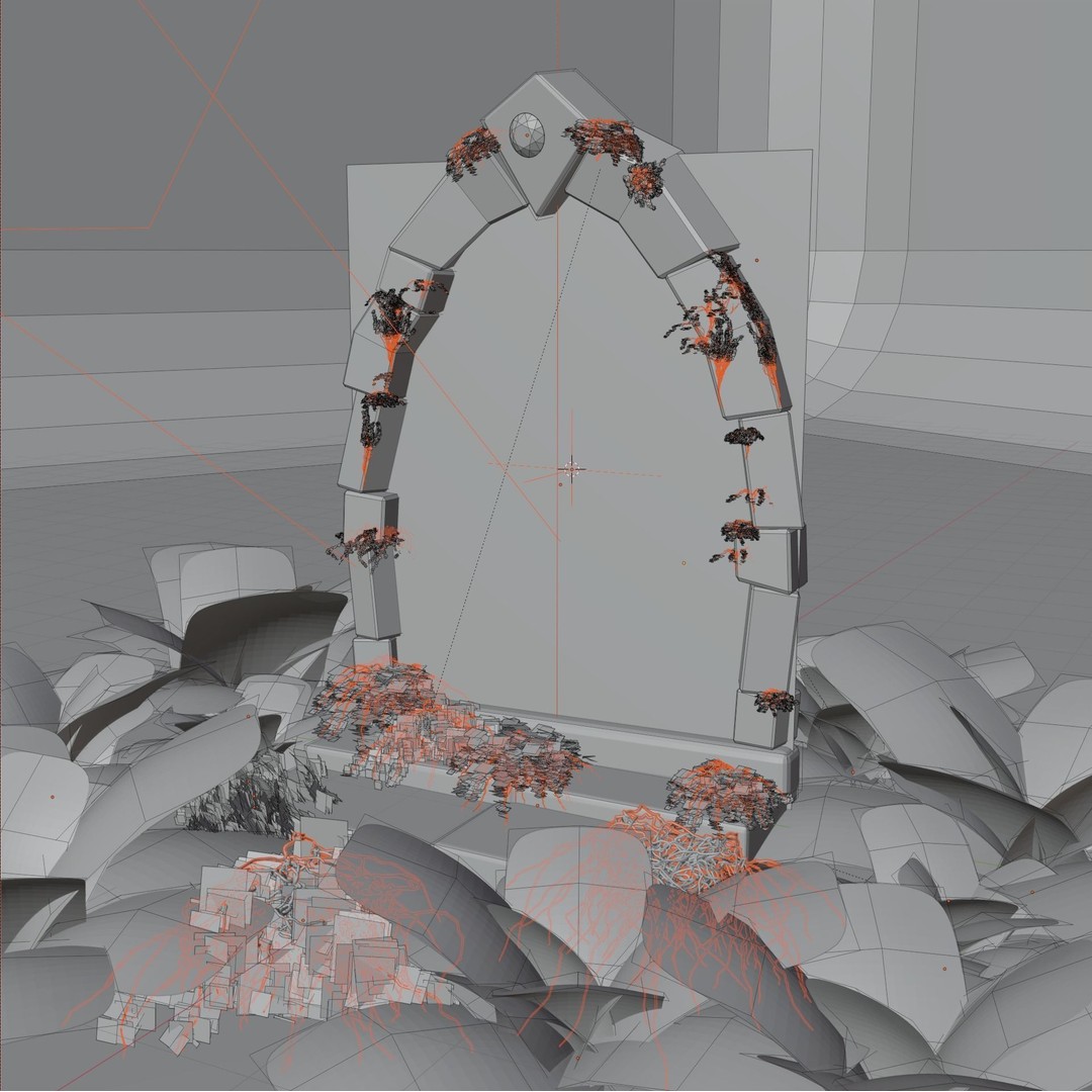 Ancient Sci-Fi Portal 3D Model – Low Poly Game Asset, PBR Textures - View 8