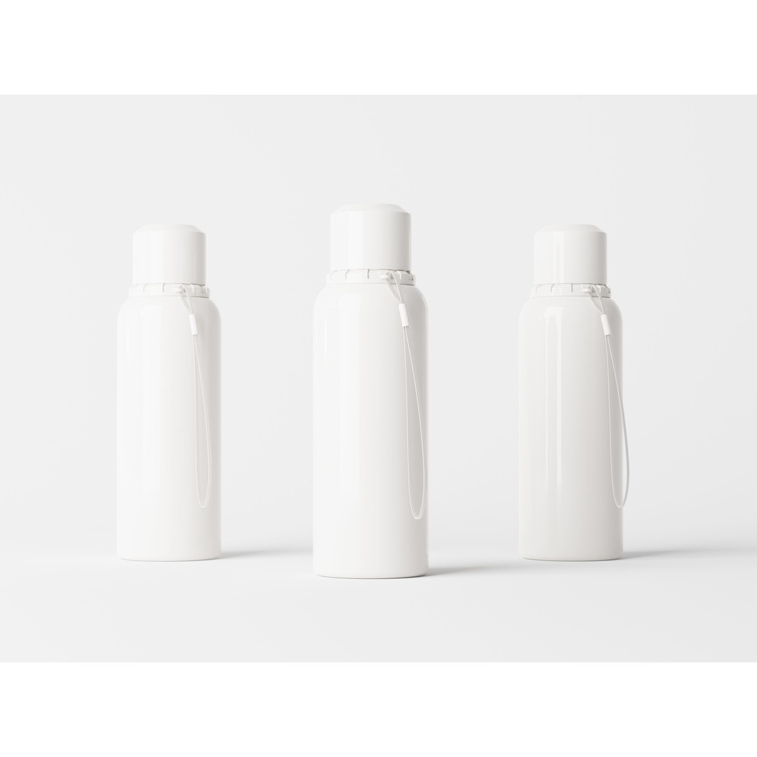 Water Bottle 3D Model – Realistic Plastic & Aluminum Mockup Formats - View 6