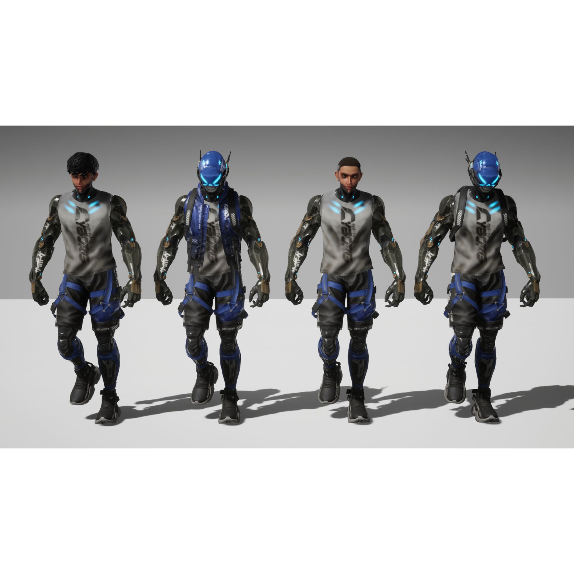 Cyberpunk Samurai - Low-Poly Game-Ready 3D Model - View 8