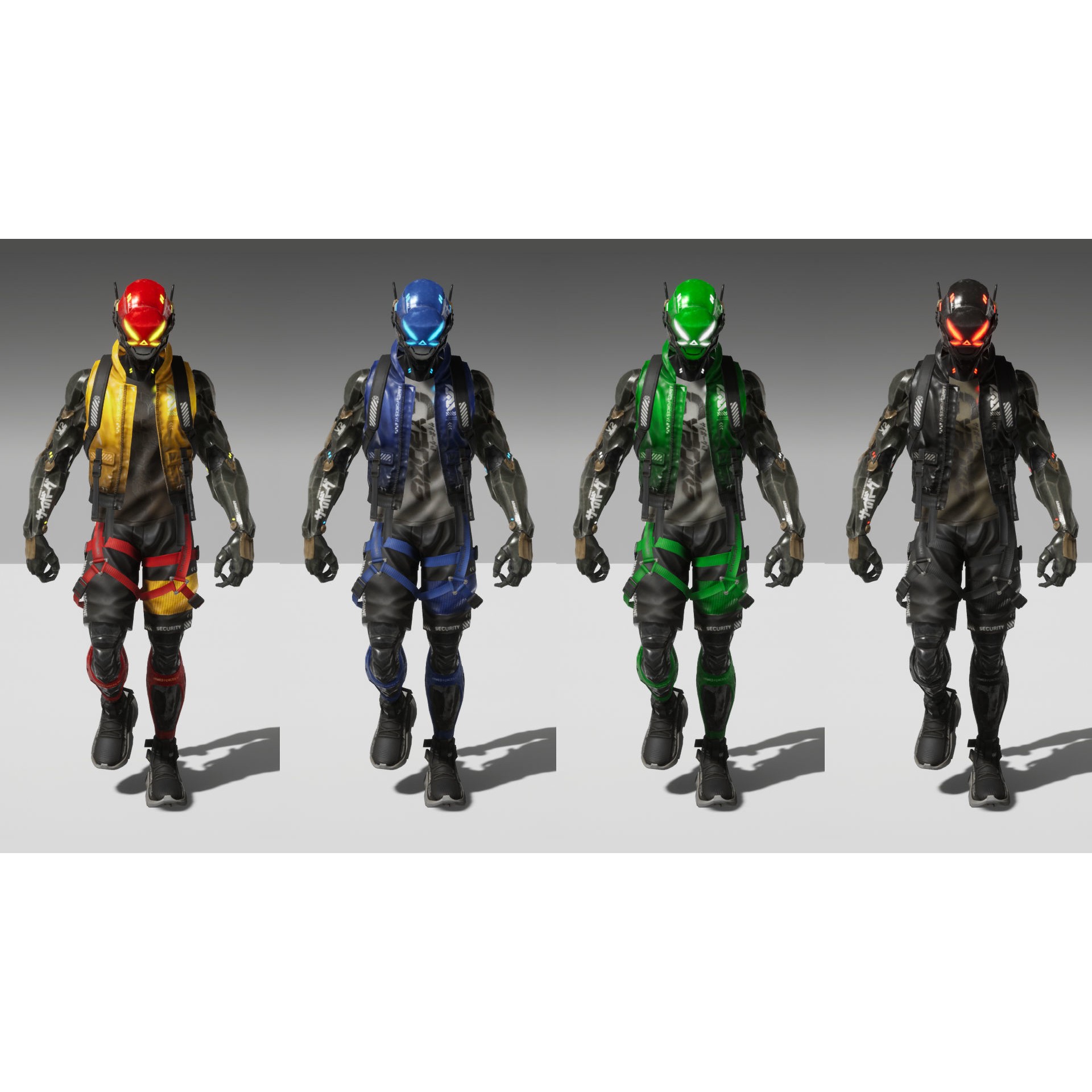 Cyberpunk Samurai - Low-Poly Game-Ready 3D Model - View 9