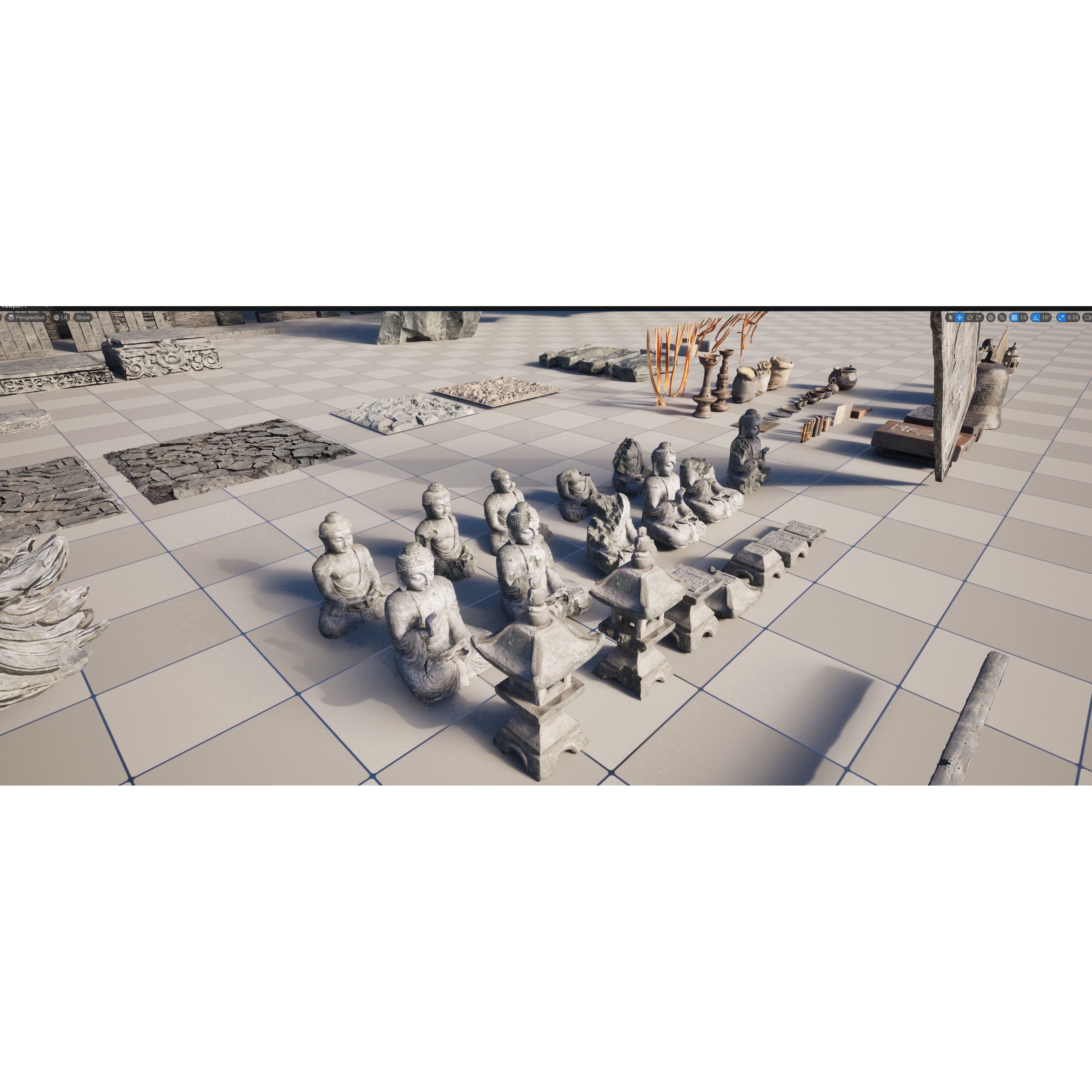 Wind Temple - Low-Poly Game-Ready 3D Model