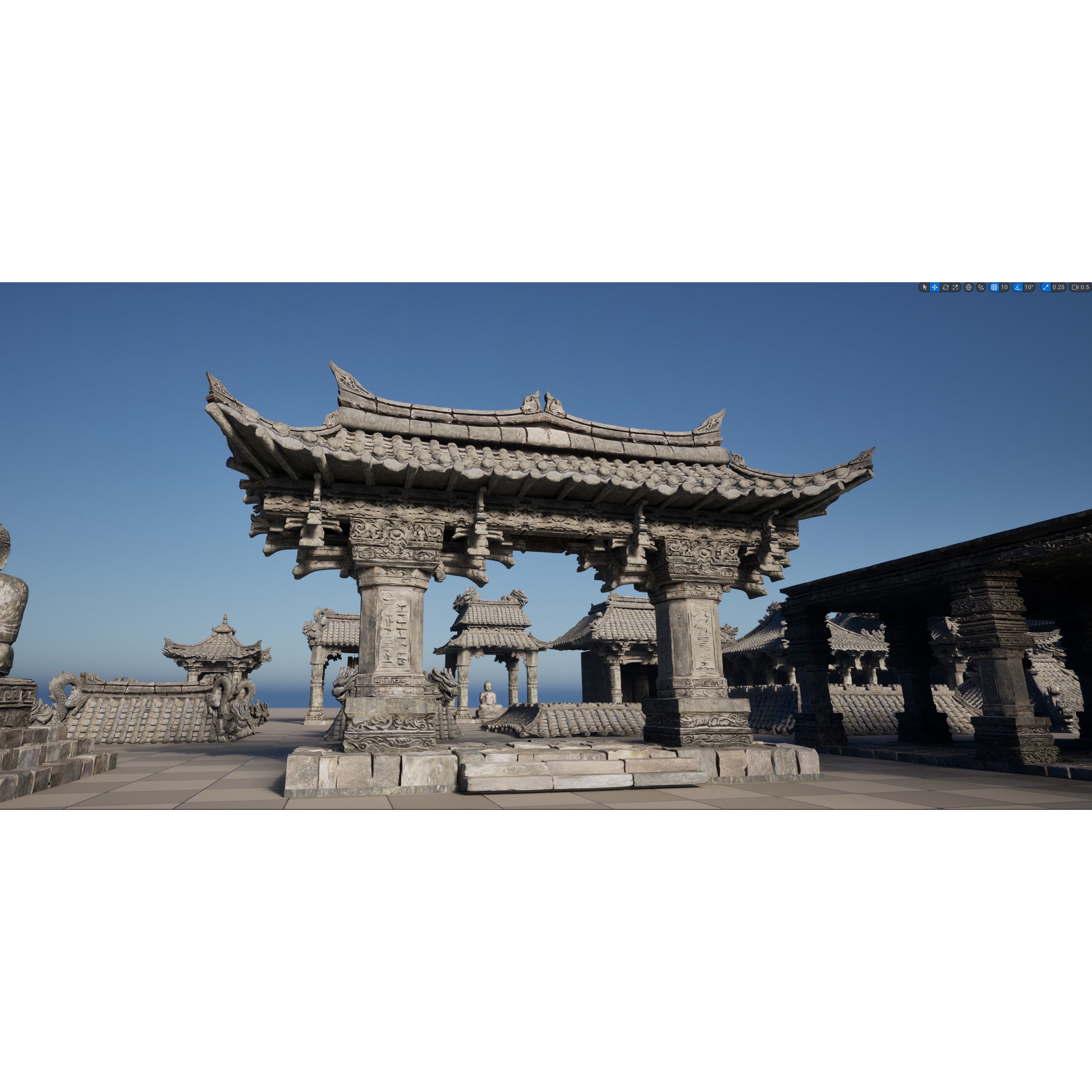 Wind Temple - Low-Poly Game-Ready 3D Model - View 13