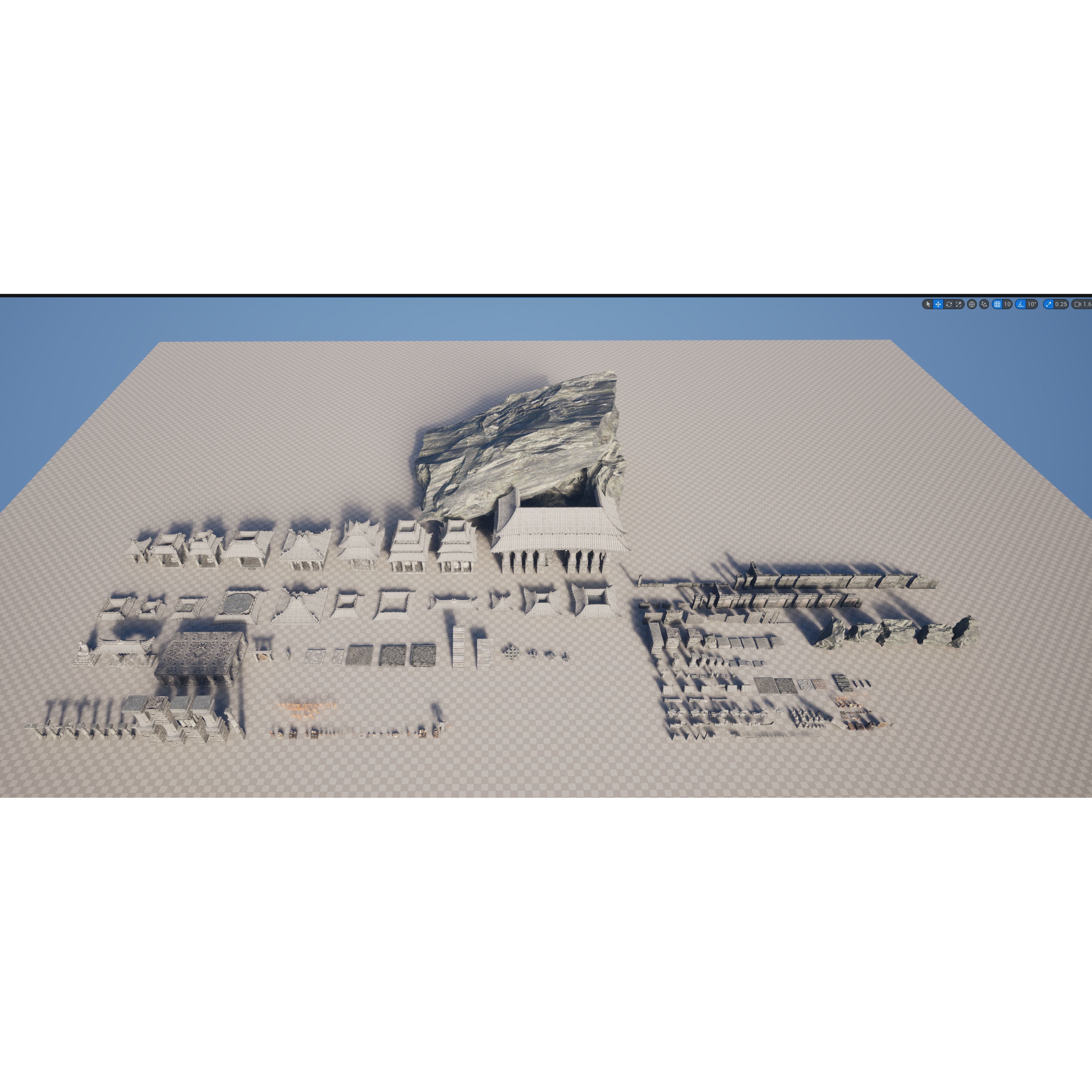 Wind Temple - Low-Poly Game-Ready 3D Model - View 14