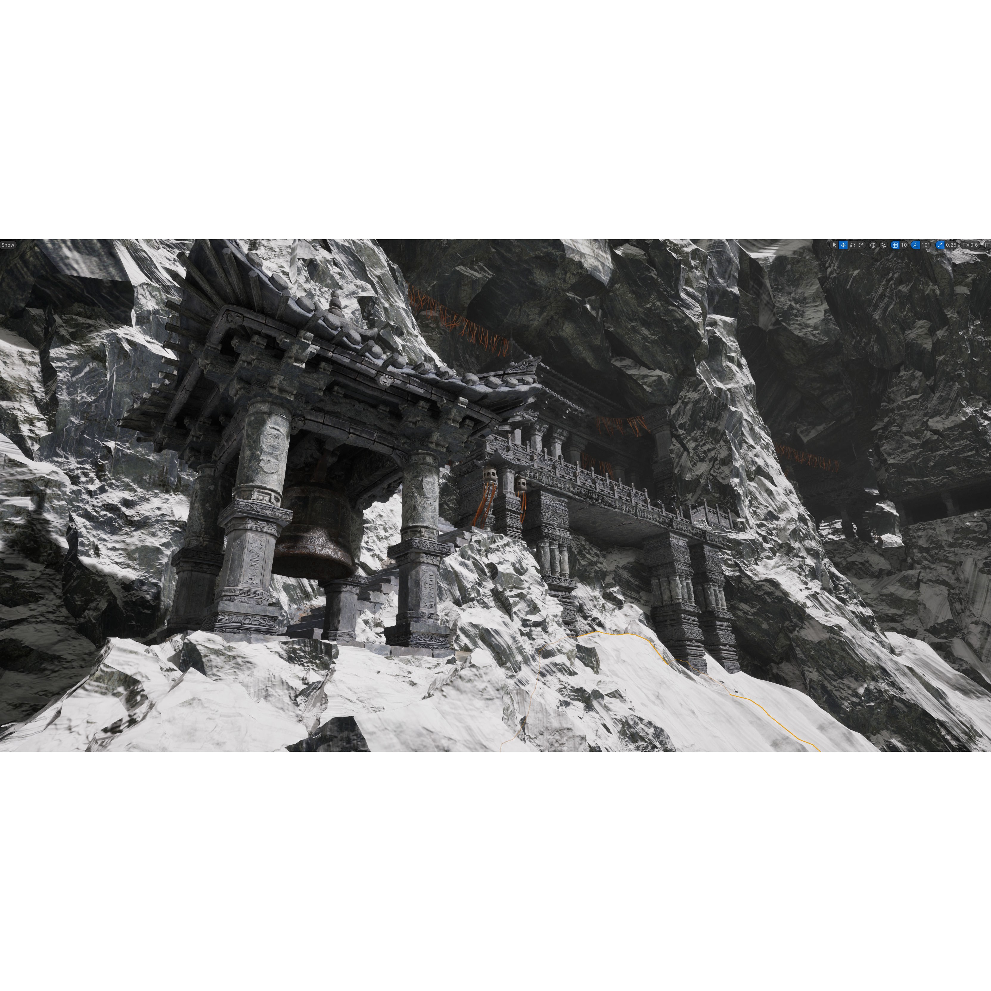 Wind Temple - Low-Poly Game-Ready 3D Model - View 15