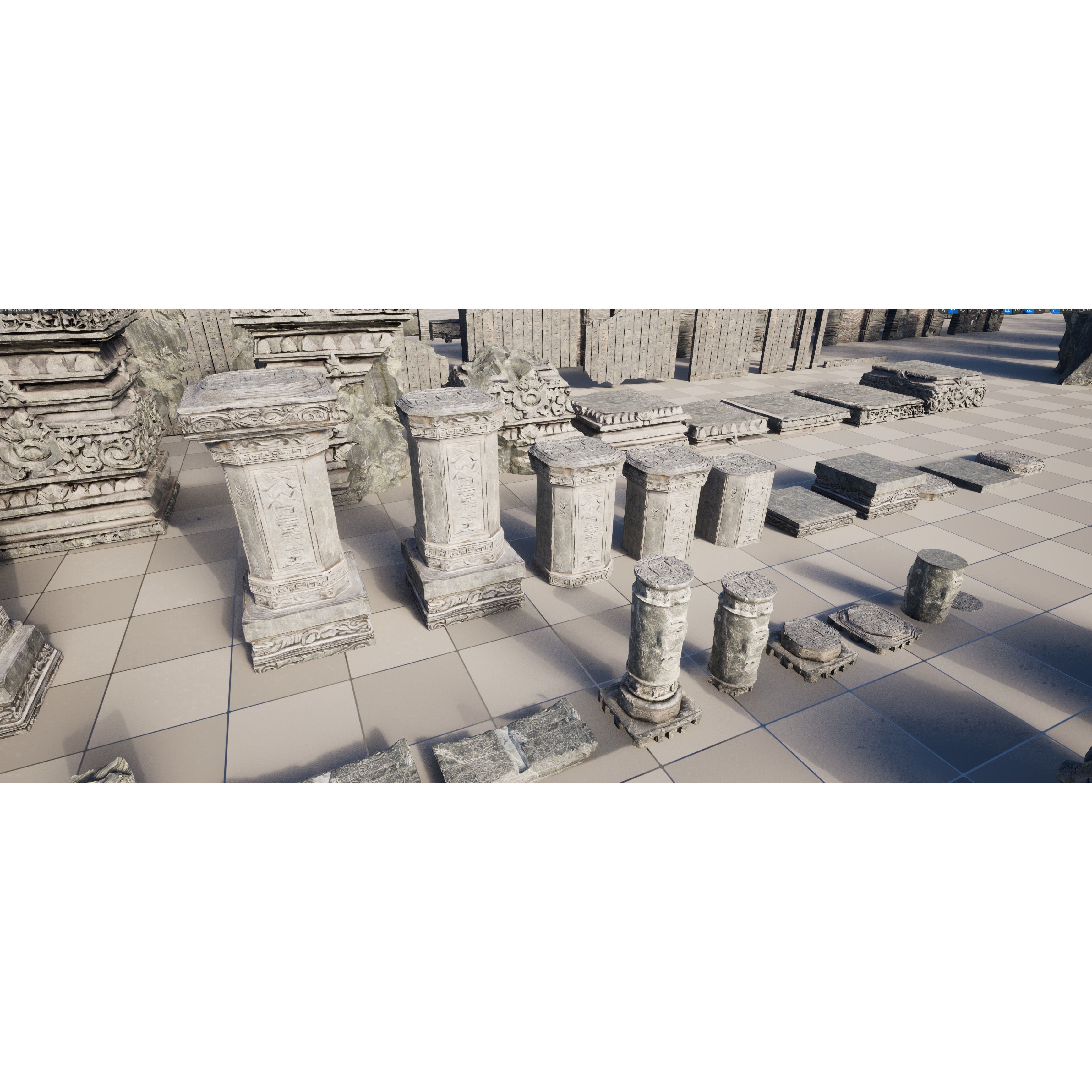 Wind Temple - Low-Poly Game-Ready 3D Model - View 19