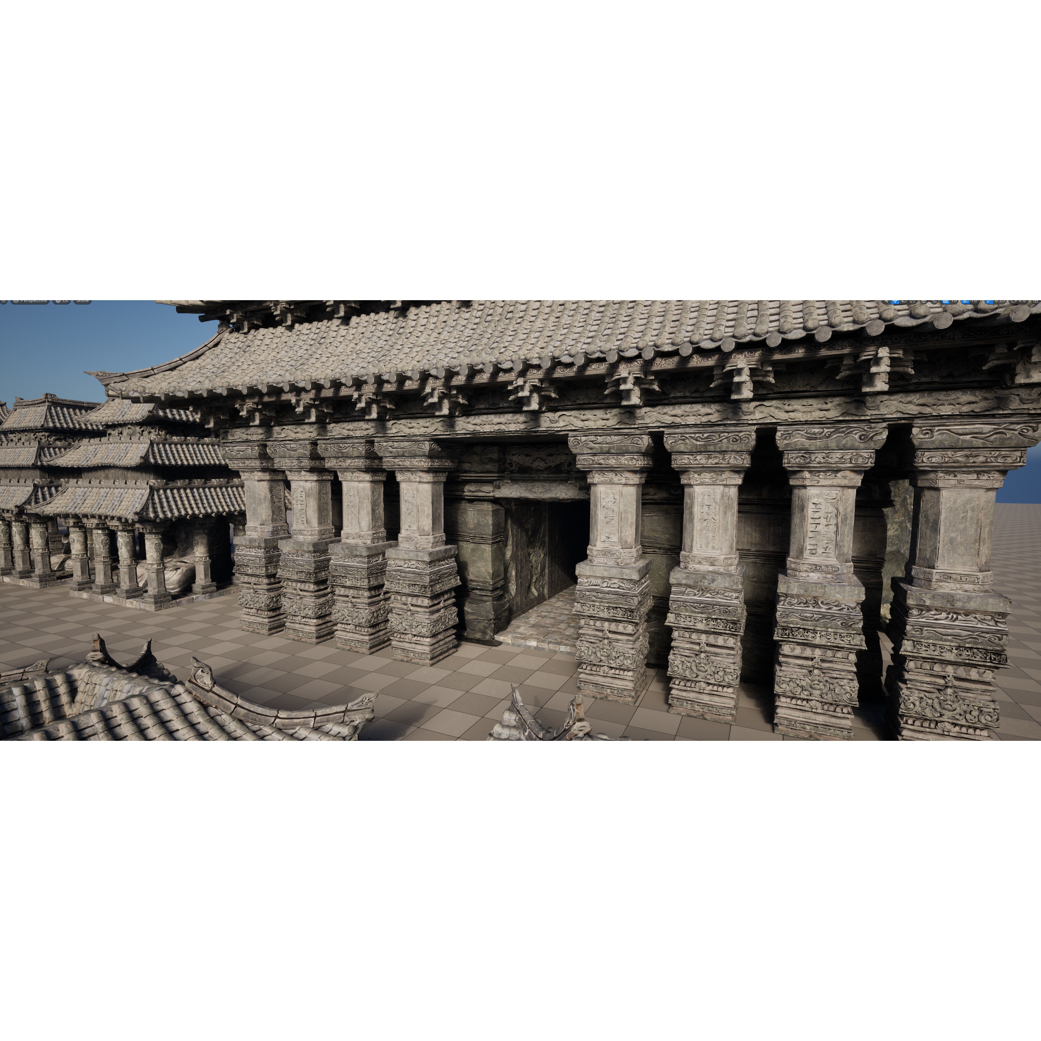 Wind Temple - Low-Poly Game-Ready 3D Model - View 20