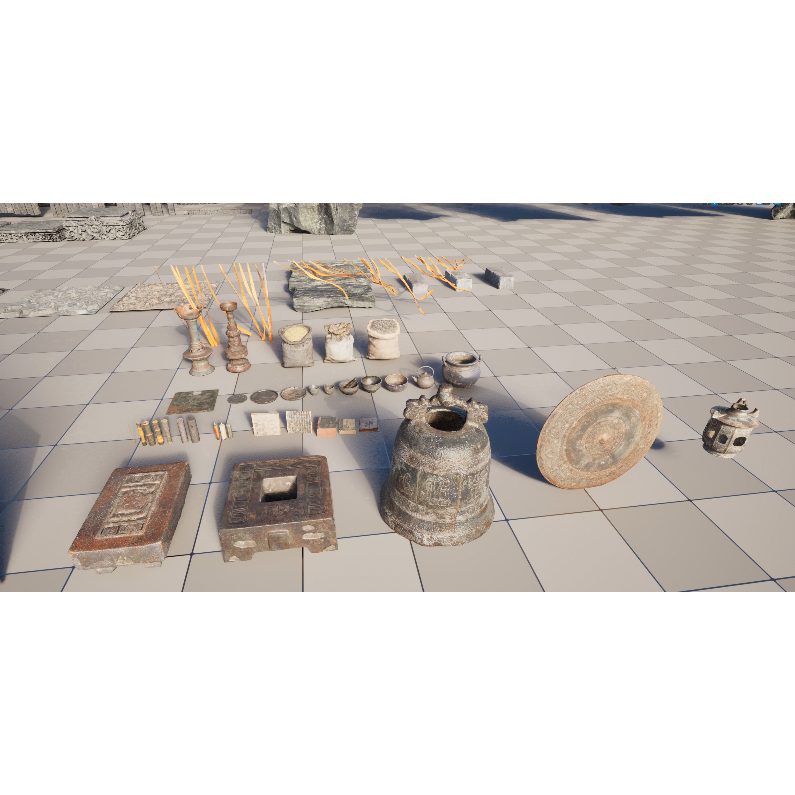 Wind Temple - Low-Poly Game-Ready 3D Model - View 22