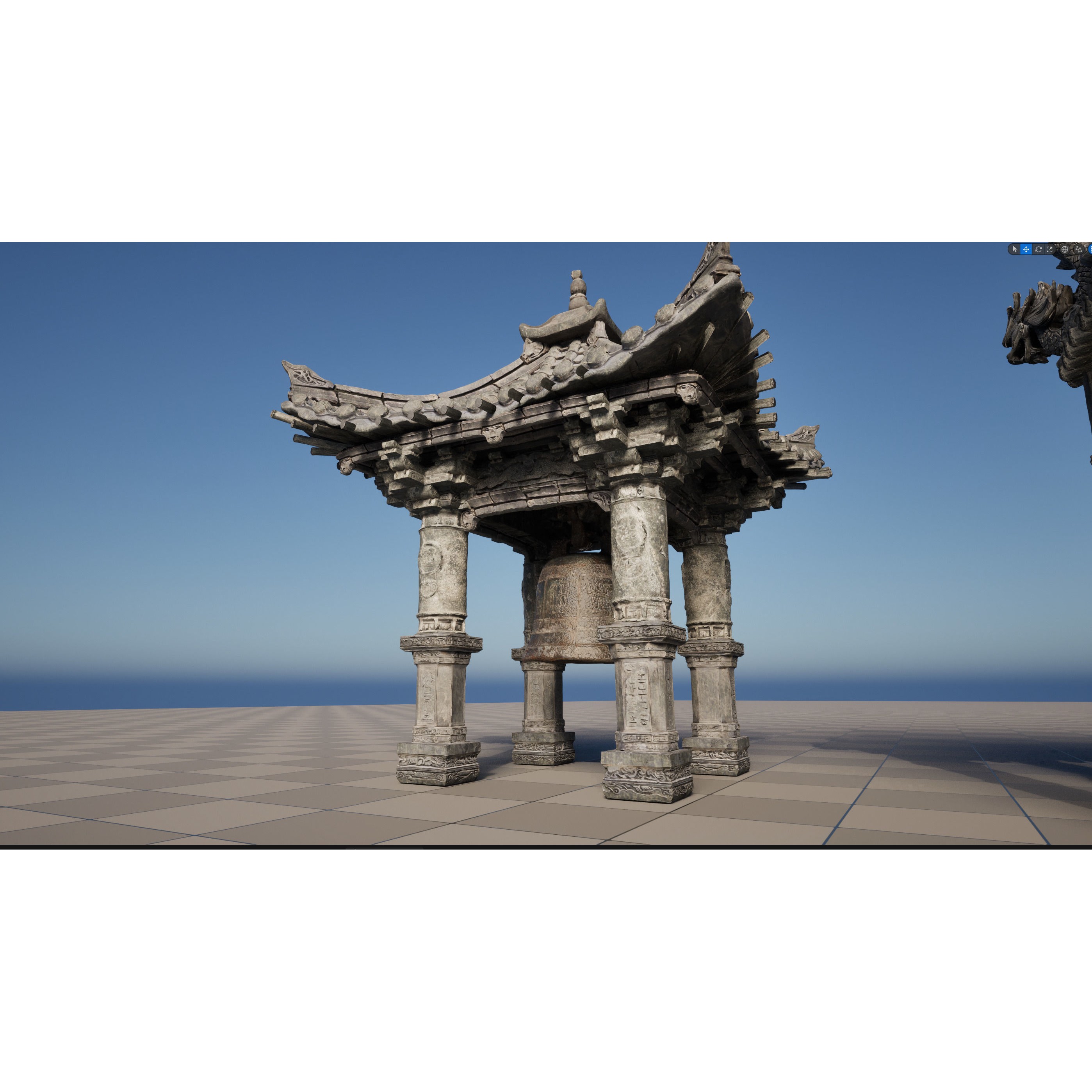 Wind Temple - Low-Poly Game-Ready 3D Model - View 23