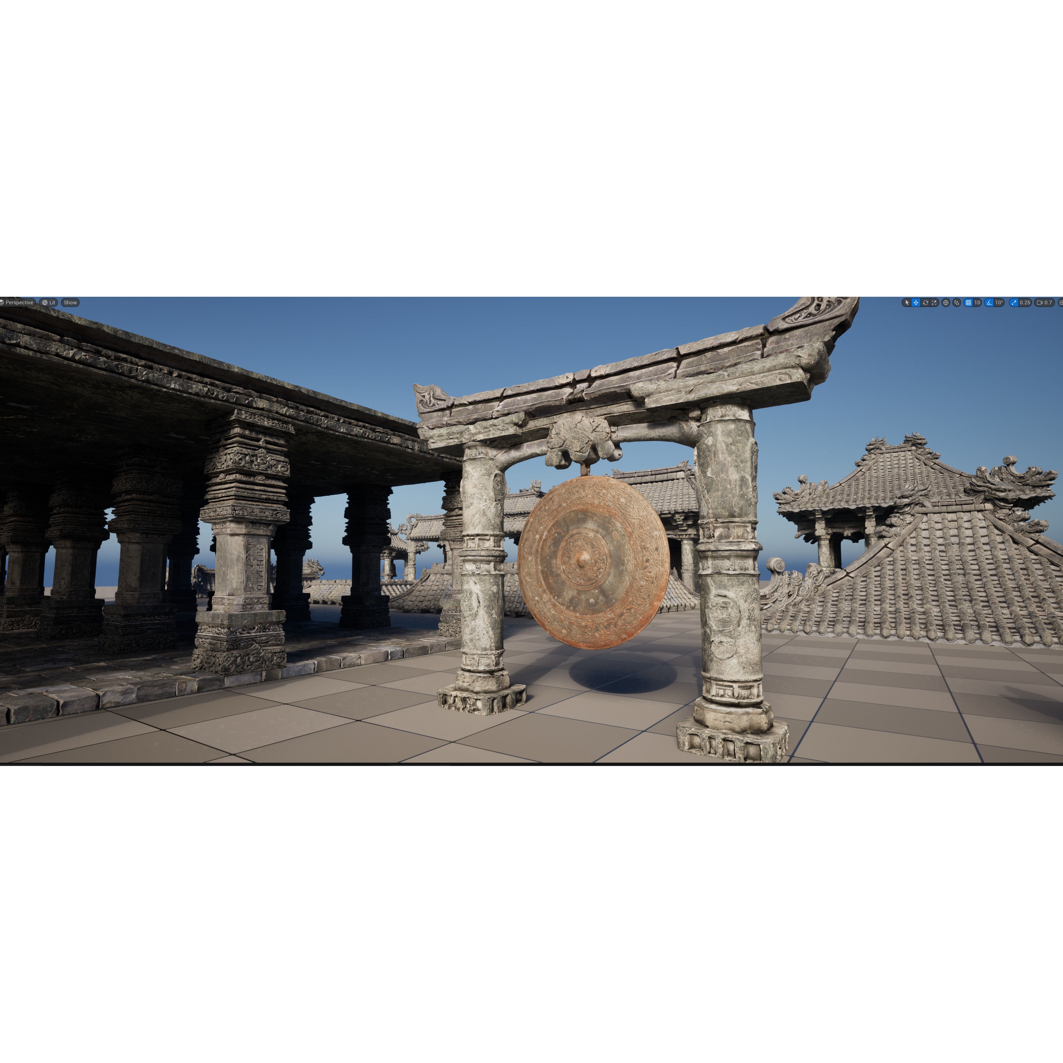 Wind Temple - Low-Poly Game-Ready 3D Model - View 24