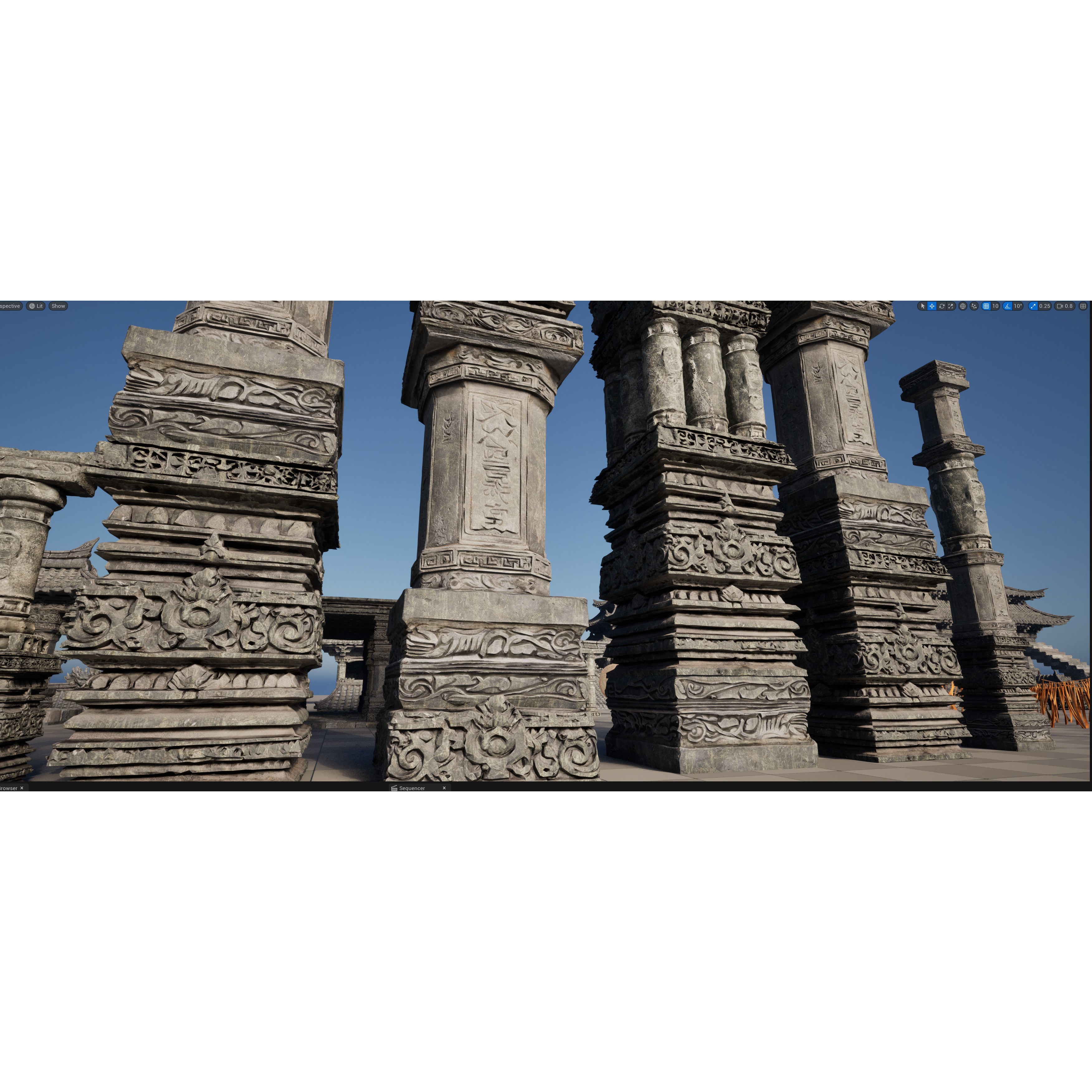 Wind Temple - Low-Poly Game-Ready 3D Model - View 27