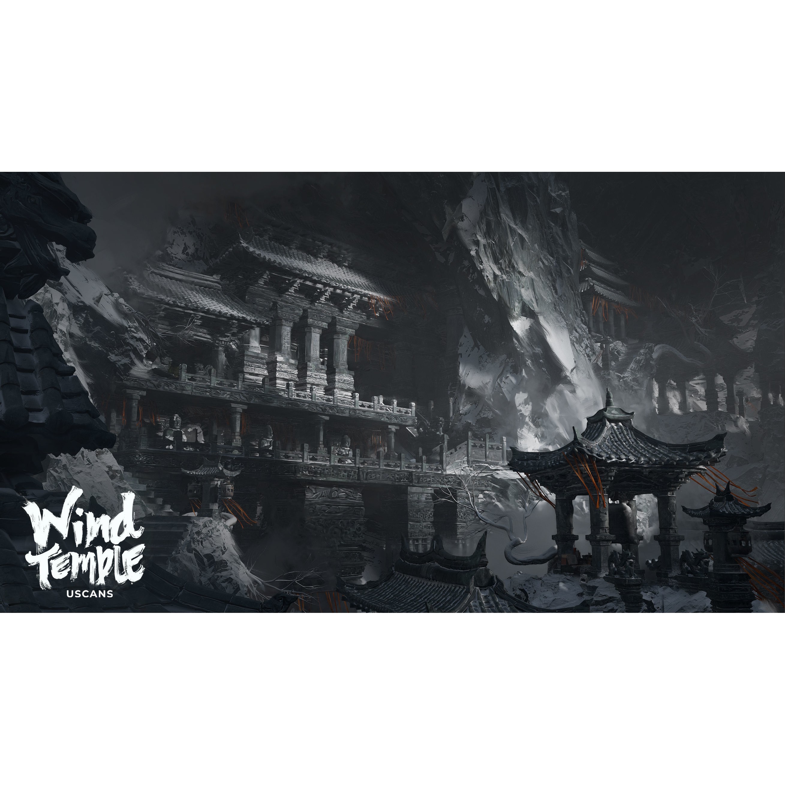 Wind Temple - Low-Poly Game-Ready 3D Model - View 3