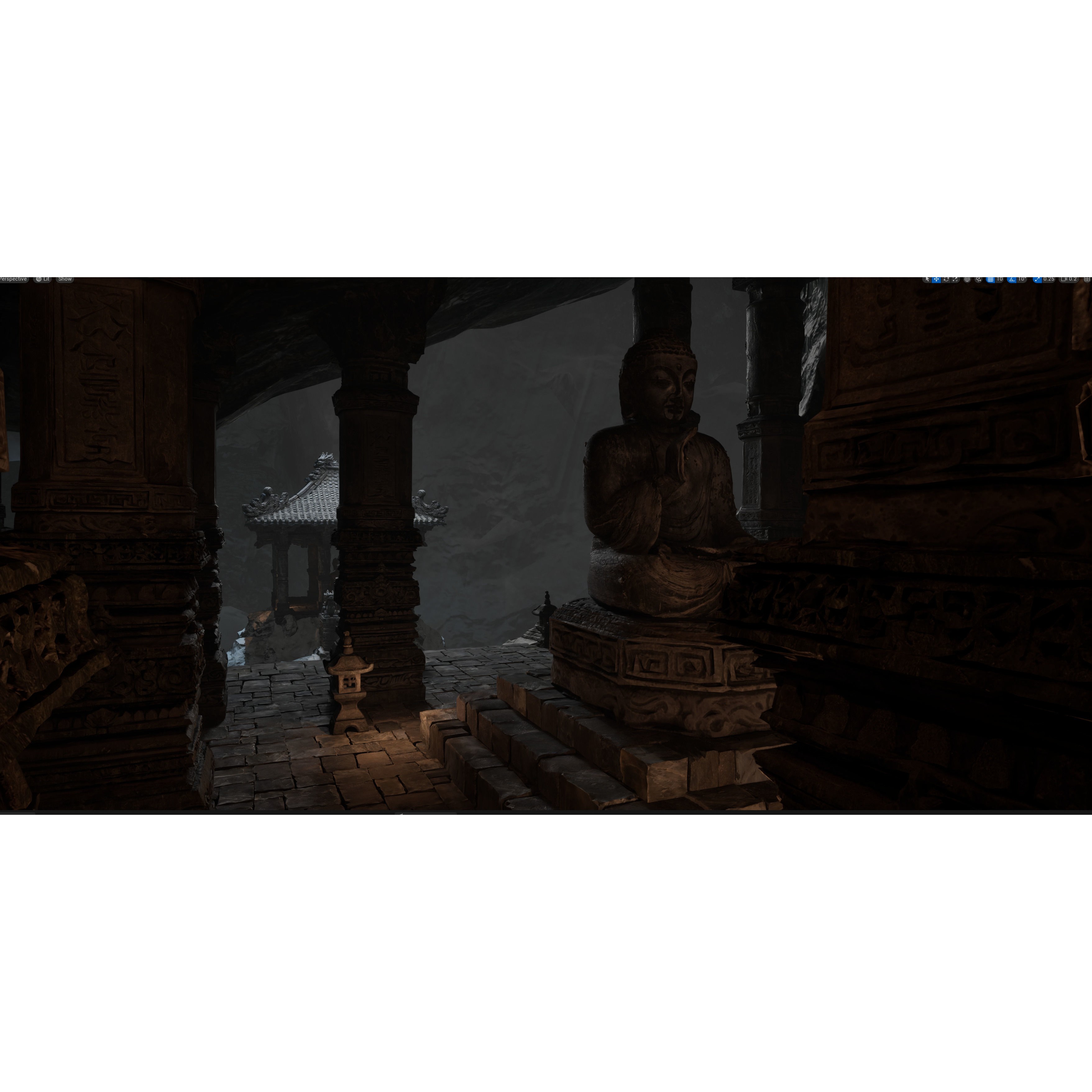 Wind Temple - Low-Poly Game-Ready 3D Model - View 31