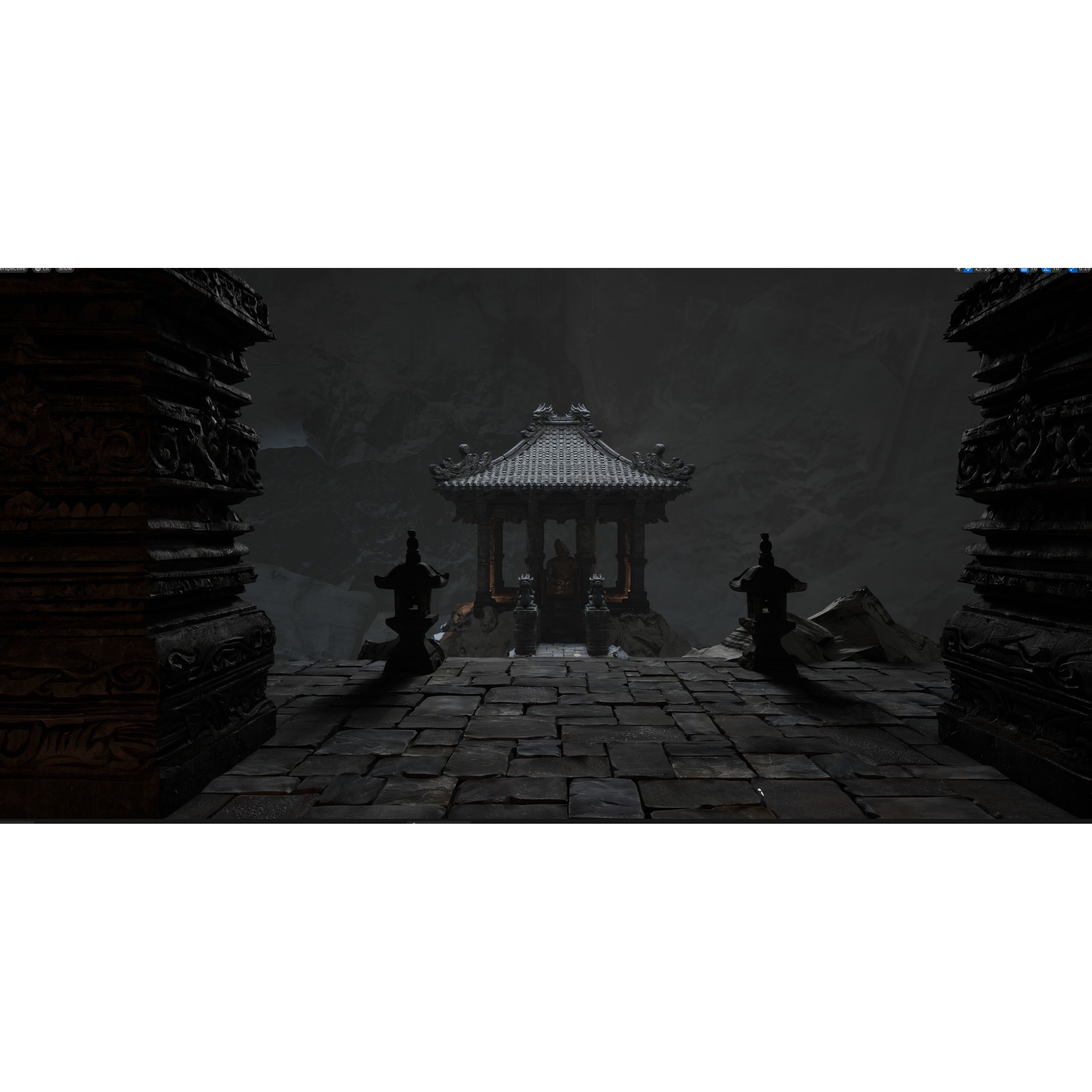 Wind Temple - Low-Poly Game-Ready 3D Model - View 32