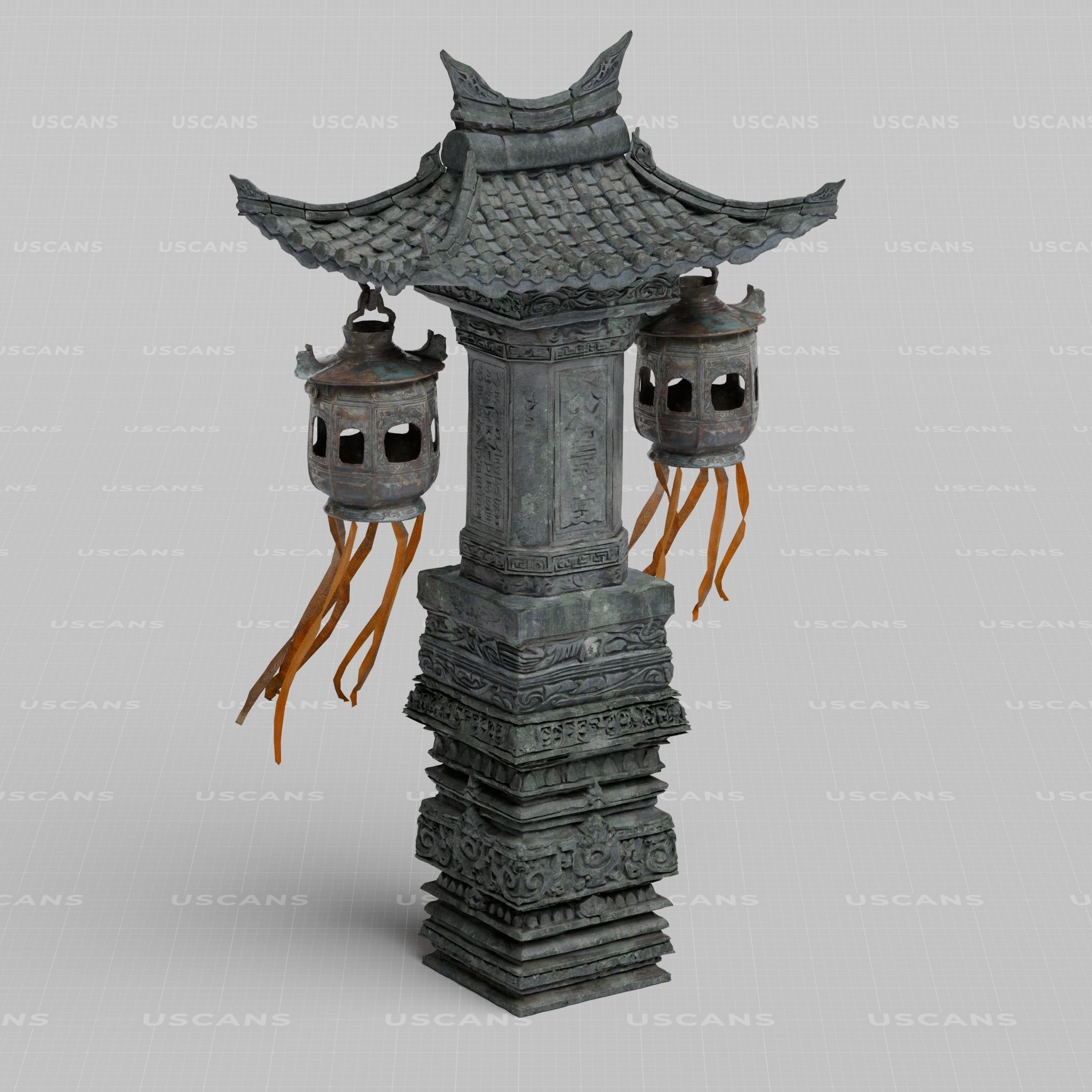 Wind Temple - Low-Poly Game-Ready 3D Model - View 7