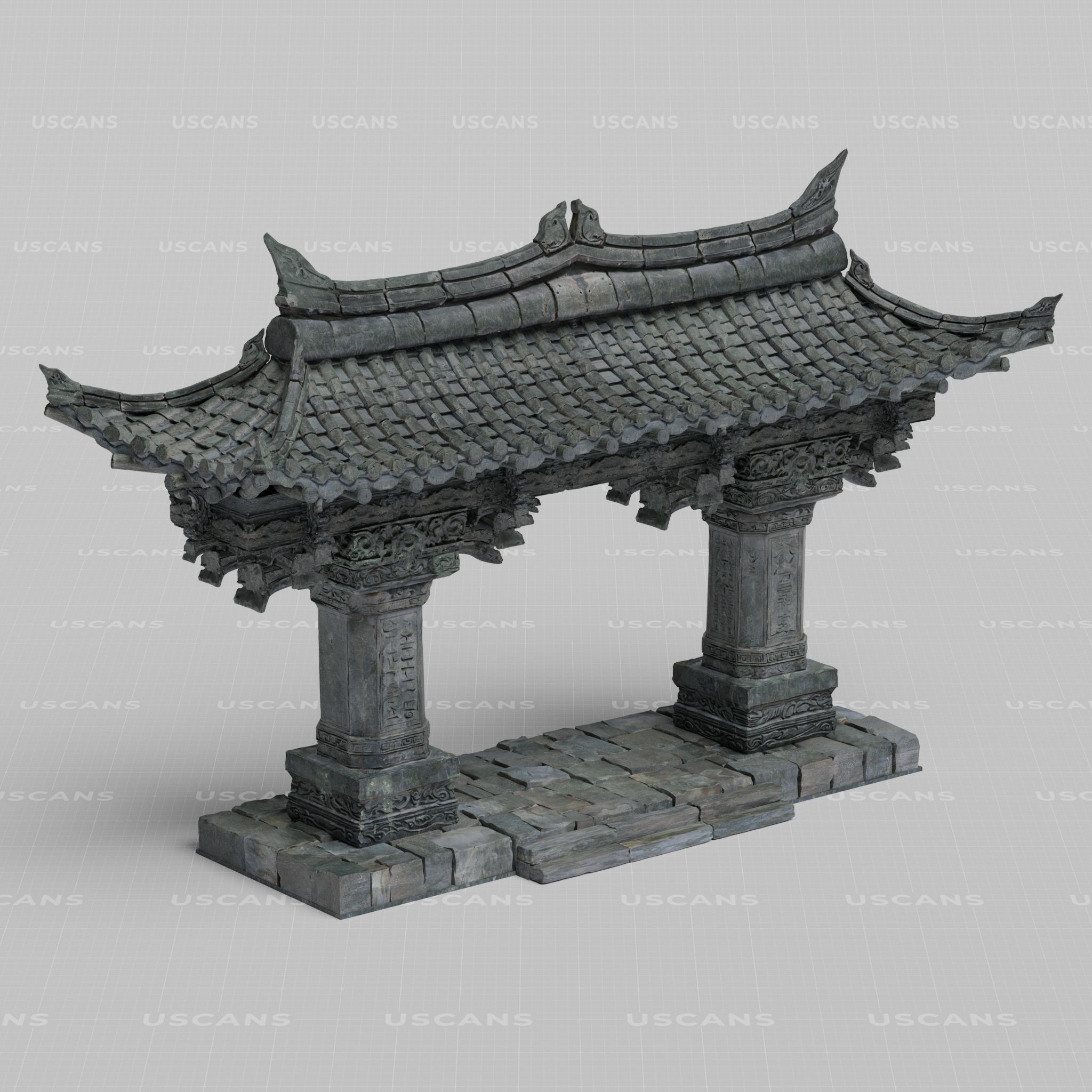 Wind Temple - Low-Poly Game-Ready 3D Model - View 8