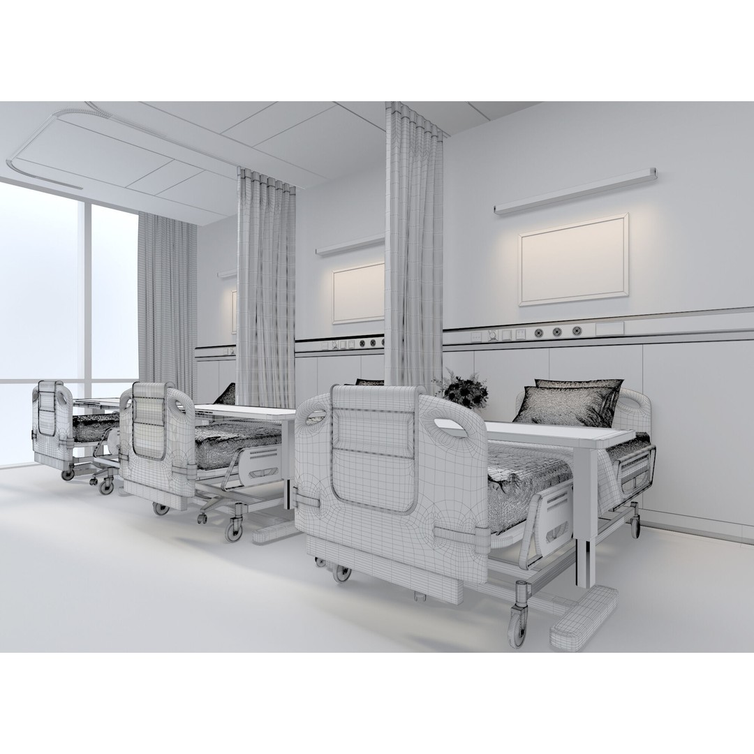 Outpatient Service 3D Model – Medical Ward Interior, FBX, OBJ - View 10