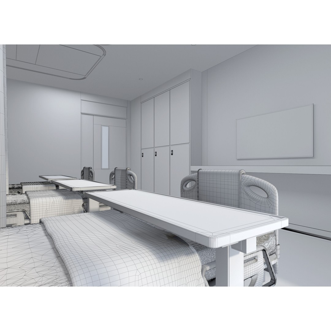 Outpatient Service 3D Model – Medical Ward Interior, FBX, OBJ - View 11