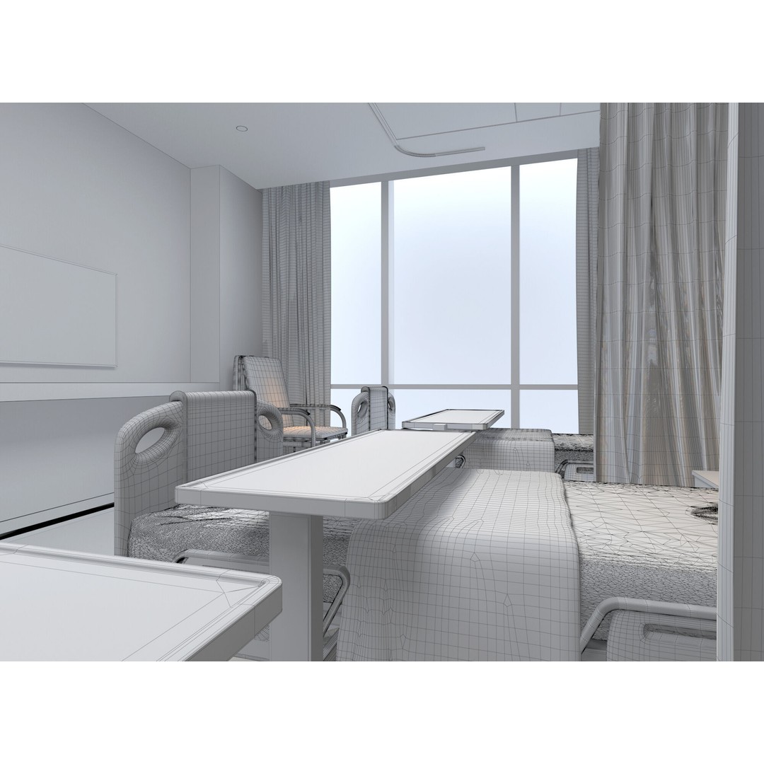 Outpatient Service 3D Model – Medical Ward Interior, FBX, OBJ - View 12