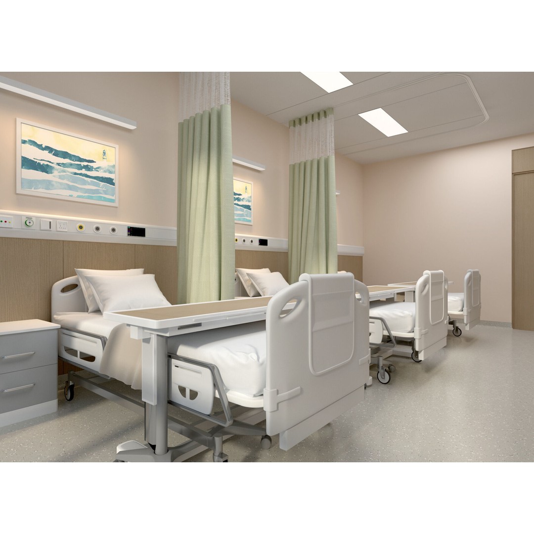 Outpatient Service 3D Model – Medical Ward Interior, FBX, OBJ - View 3