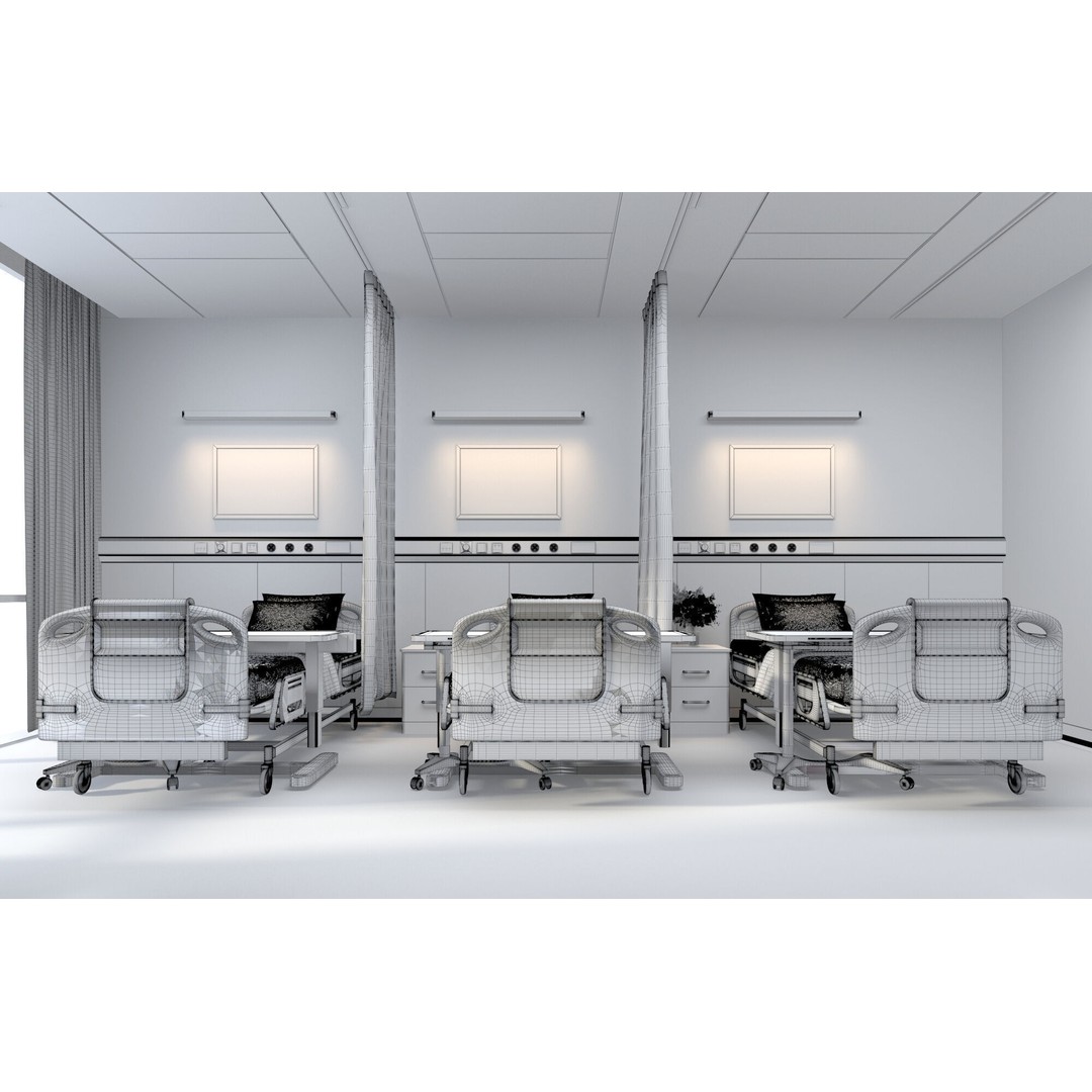 Outpatient Service 3D Model – Medical Ward Interior, FBX, OBJ - View 7