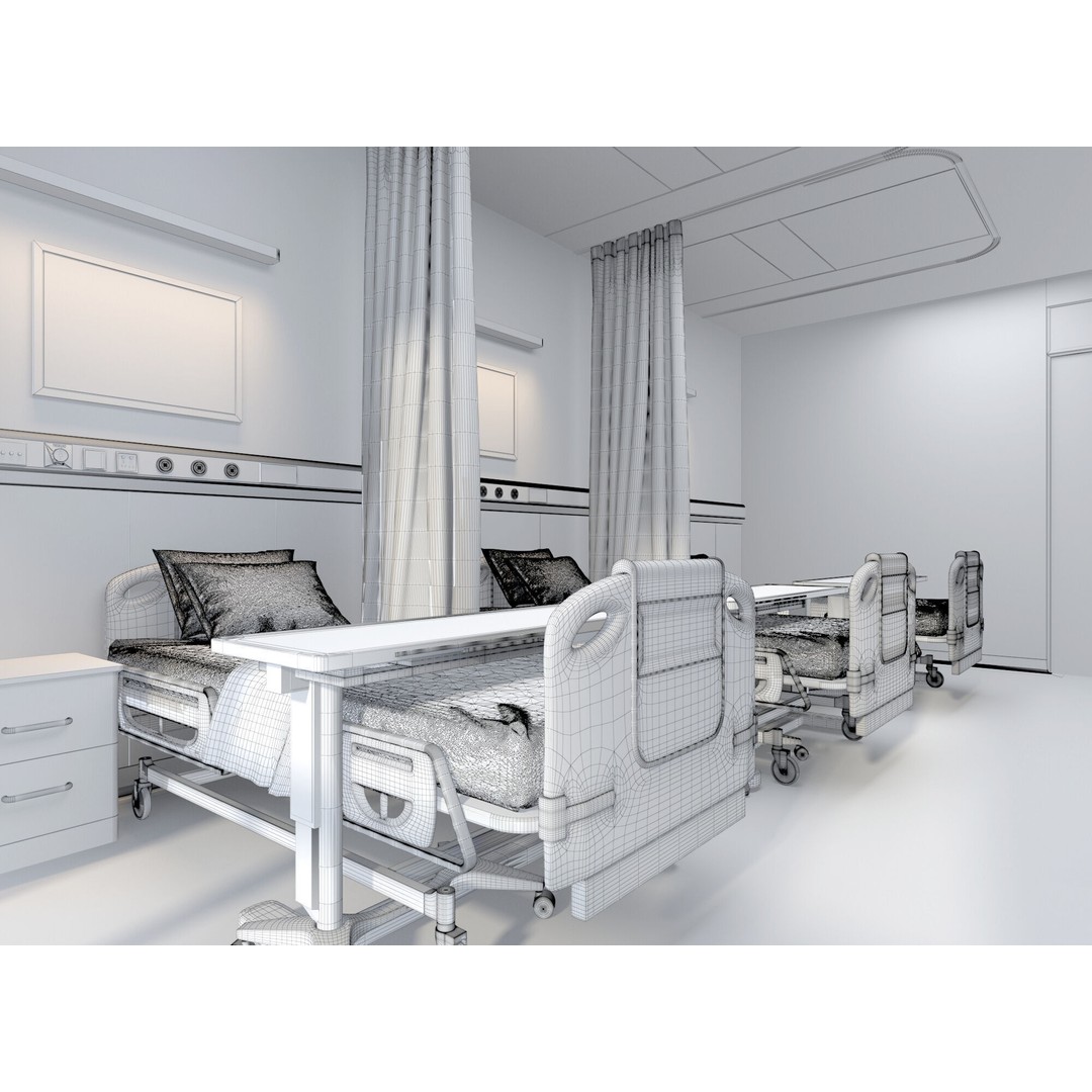 Outpatient Service 3D Model – Medical Ward Interior, FBX, OBJ - View 9