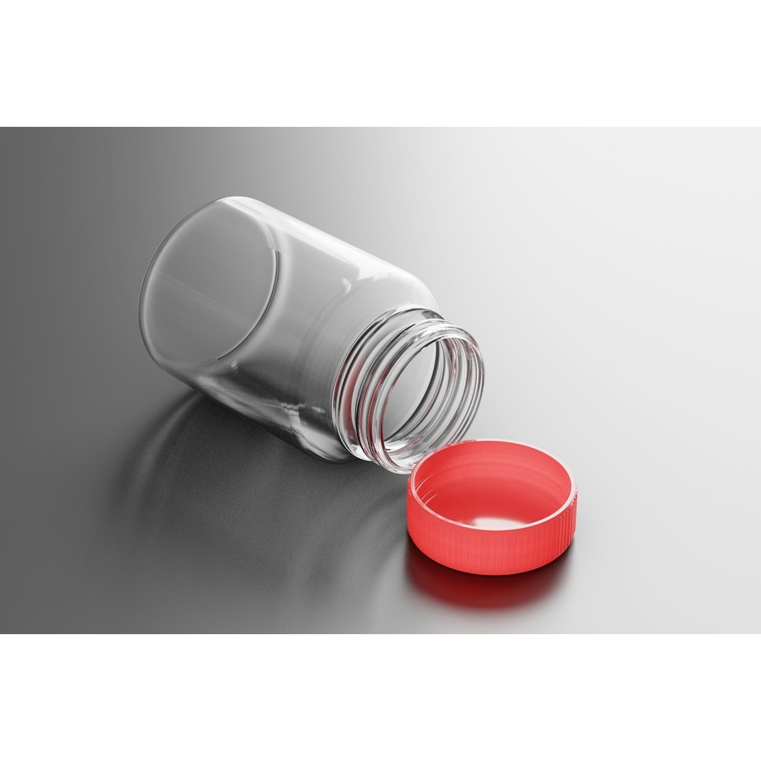 Medicine Bottle 3D Model – Low Poly Medical Asset, FBX, OBJ
