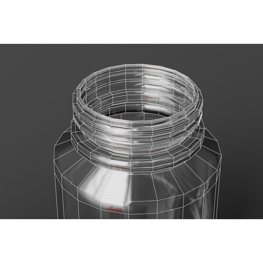 Medicine Bottle 3D Model – Low Poly Medical Asset, FBX, OBJ - View 10