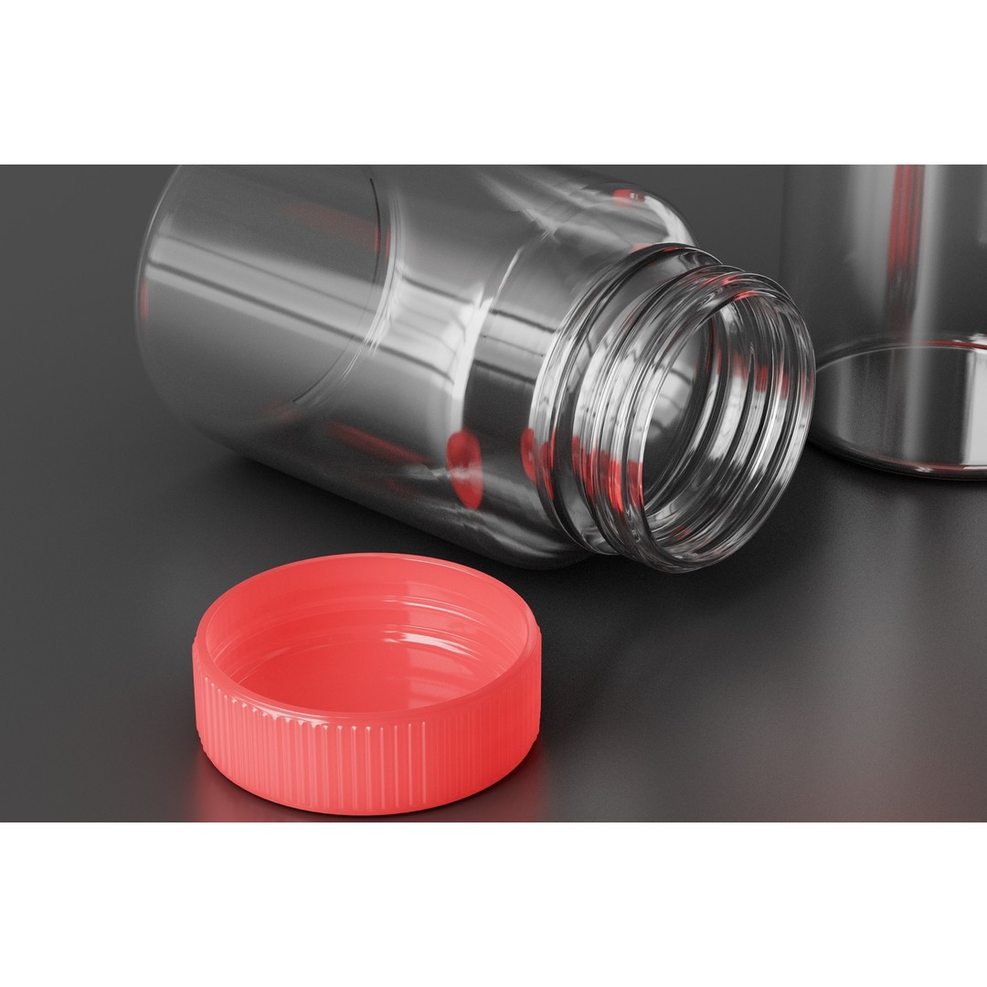 Medicine Bottle 3D Model – Low Poly Medical Asset, FBX, OBJ - View 4