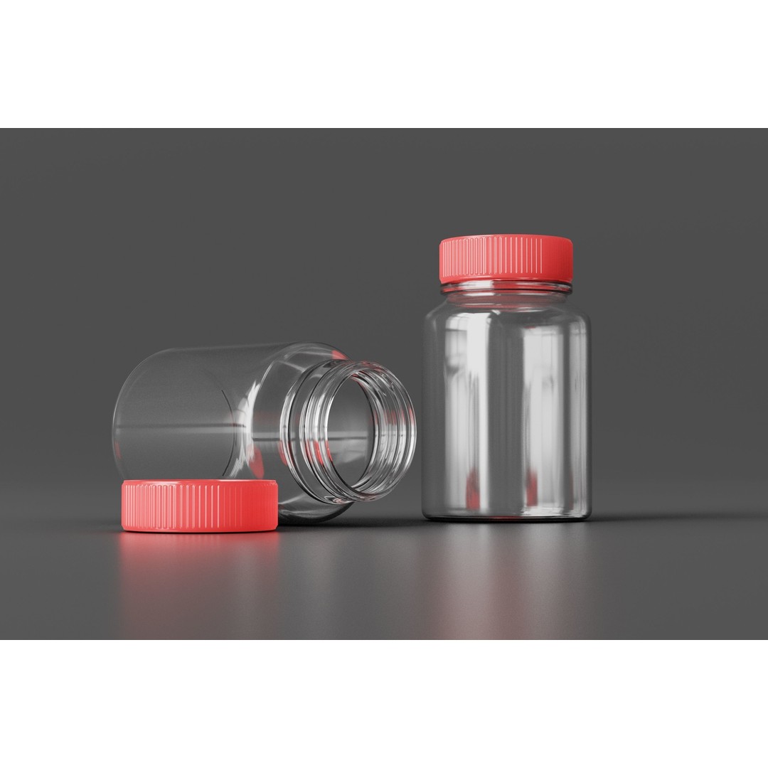 Medicine Bottle 3D Model – Low Poly Medical Asset, FBX, OBJ - View 6