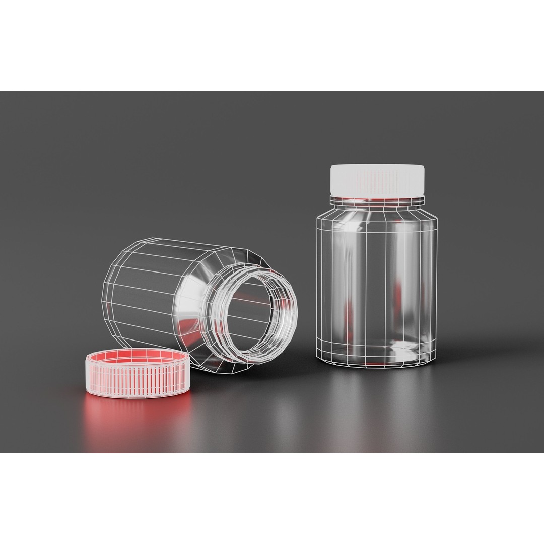 Medicine Bottle 3D Model – Low Poly Medical Asset, FBX, OBJ - View 8
