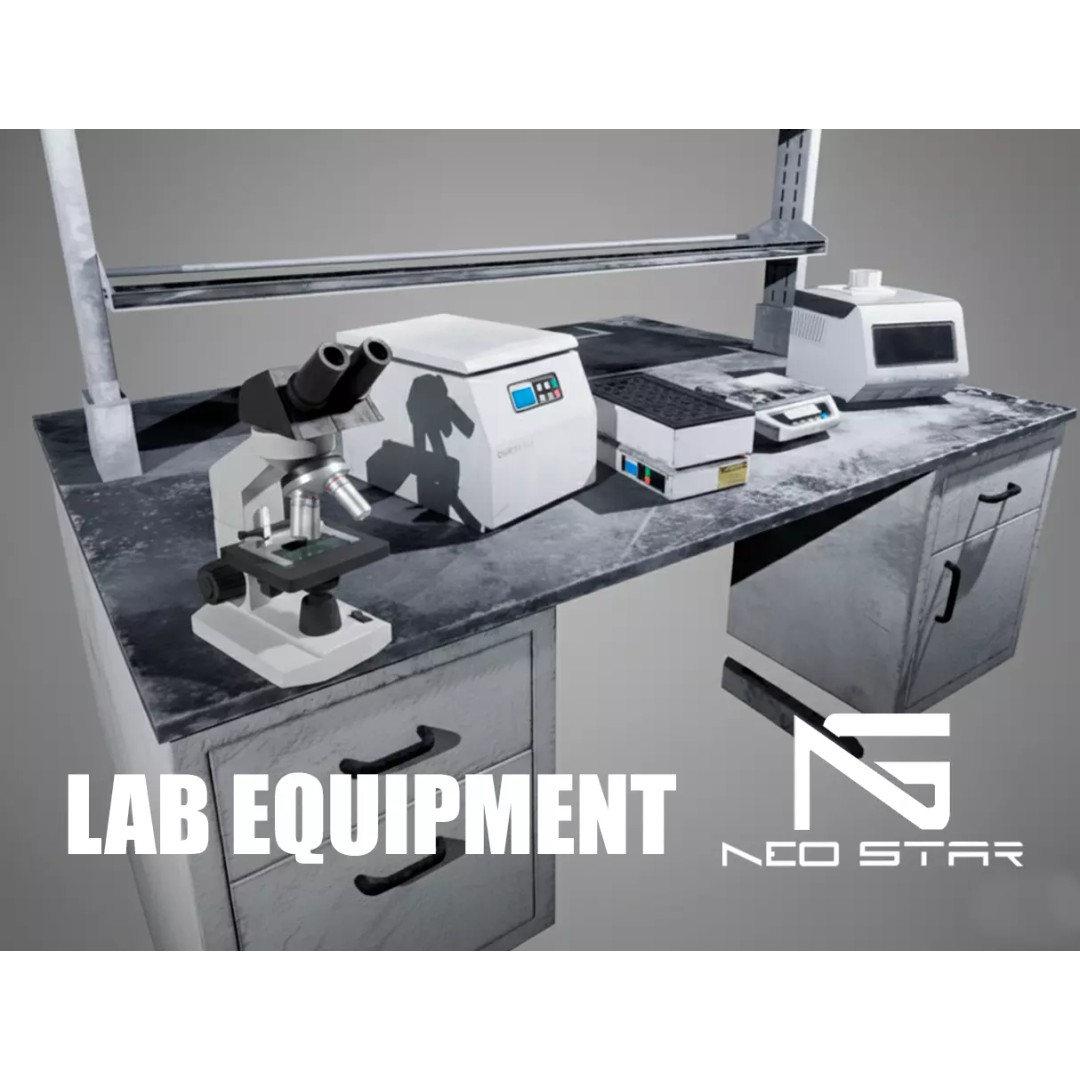 Low Poly Lab Equipment 3D Model – Game Ready Props for Horror Scenes - View 2