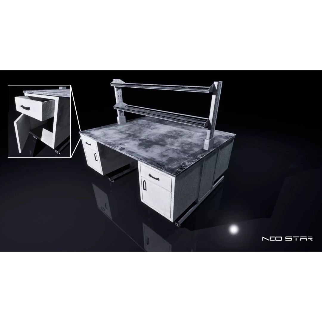 Low Poly Lab Equipment 3D Model – Game Ready Props for Horror Scenes - View 4