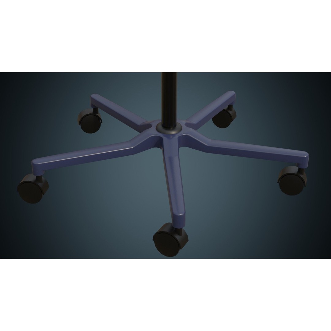IV Stand 3D Model – Low Poly Medical Equipment, FBX, OBJ - View 8