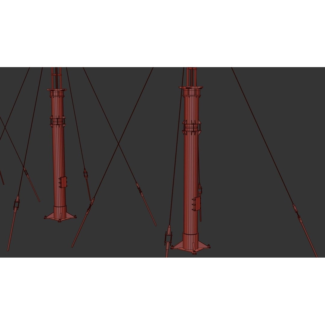 Army Antenna 3D Model – Low Poly PBR Game Asset, FBX, OBJ