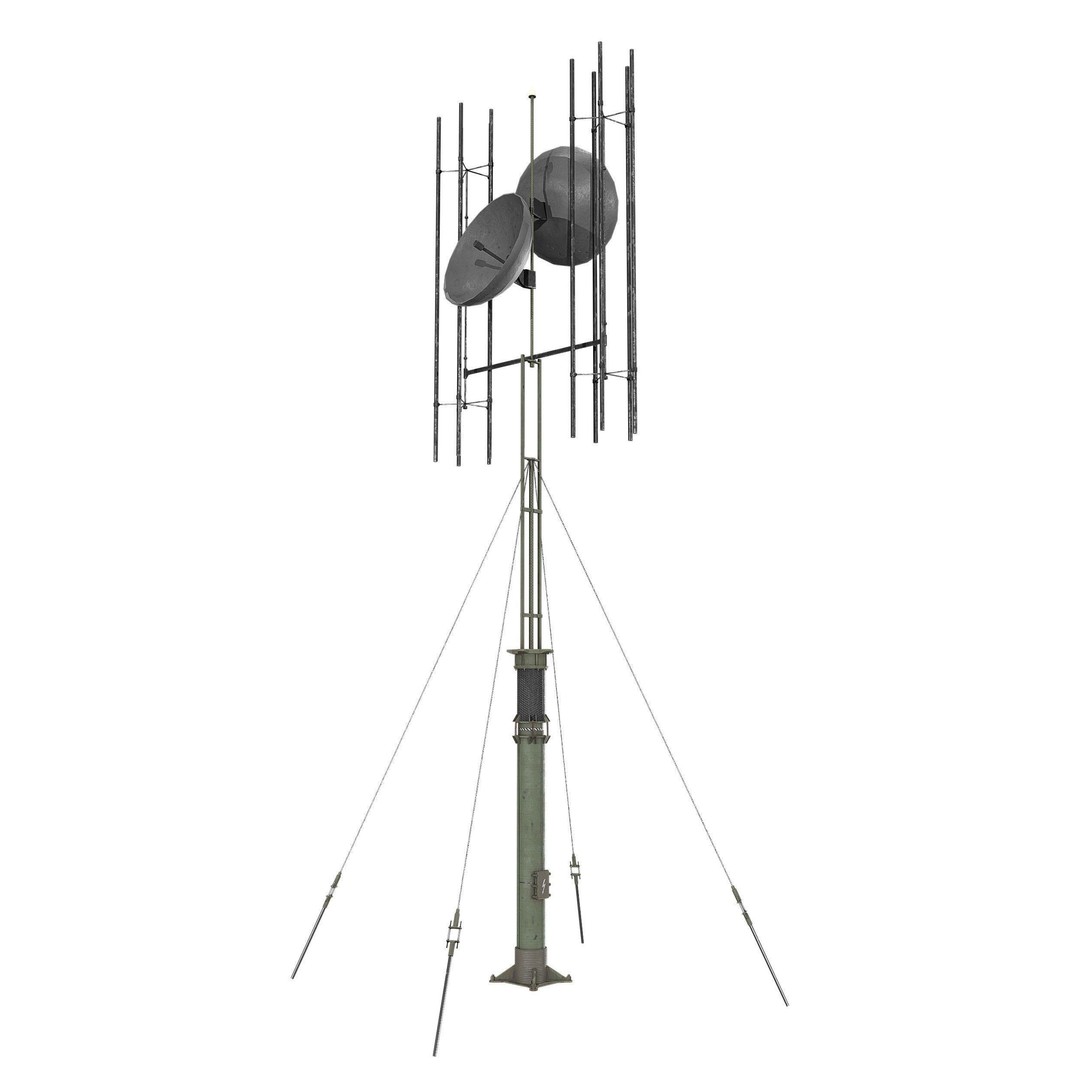 Army Antenna 3D Model – Low Poly PBR Game Asset, FBX, OBJ - View 10