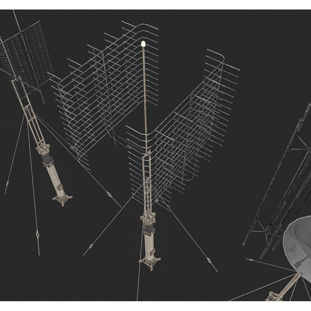 Army Antenna 3D Model – Low Poly PBR Game Asset, FBX, OBJ - View 11