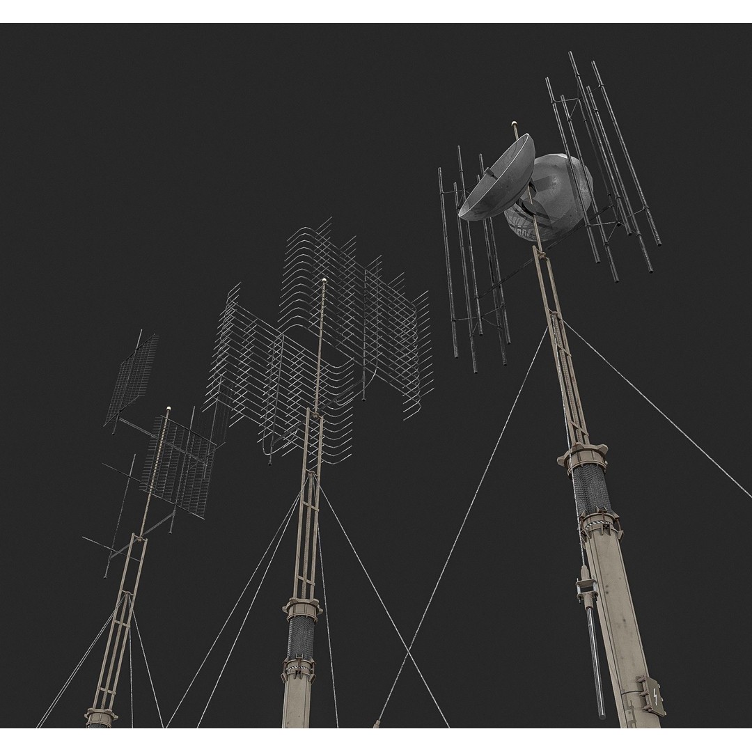 Army Antenna 3D Model – Low Poly PBR Game Asset, FBX, OBJ - View 13
