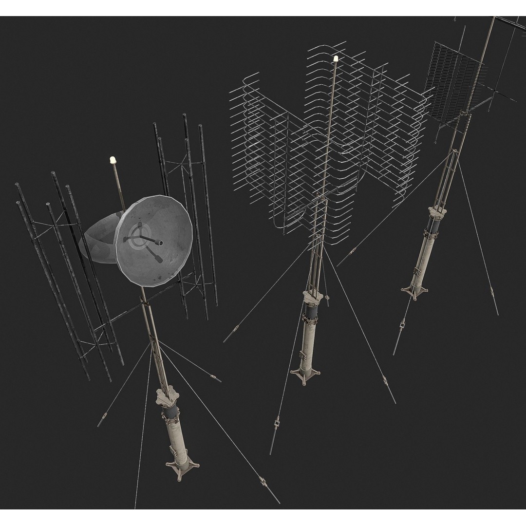 Army Antenna 3D Model – Low Poly PBR Game Asset, FBX, OBJ - View 17