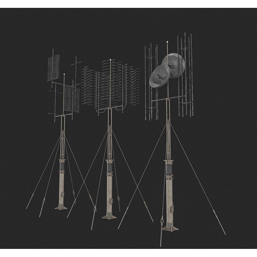 Army Antenna 3D Model – Low Poly PBR Game Asset, FBX, OBJ - View 4
