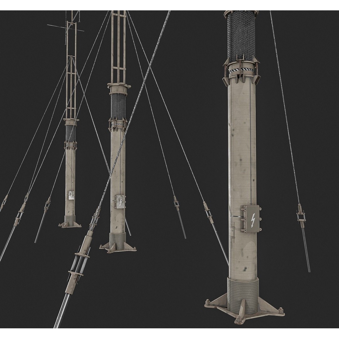 Army Antenna 3D Model – Low Poly PBR Game Asset, FBX, OBJ - View 7