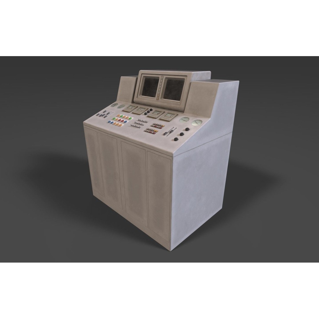 Stylized Retro Control Console 3D Model – Low Poly Game Asset, FBX, OBJ - View 13