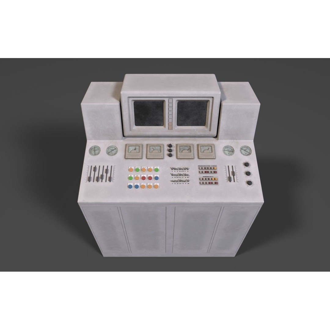 Stylized Retro Control Console 3D Model – Low Poly Game Asset, FBX, OBJ - View 15