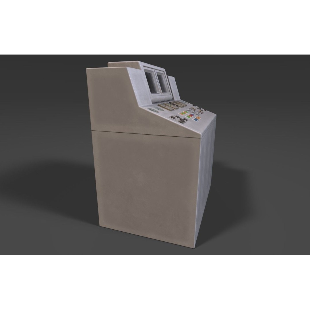 Stylized Retro Control Console 3D Model – Low Poly Game Asset, FBX, OBJ - View 16