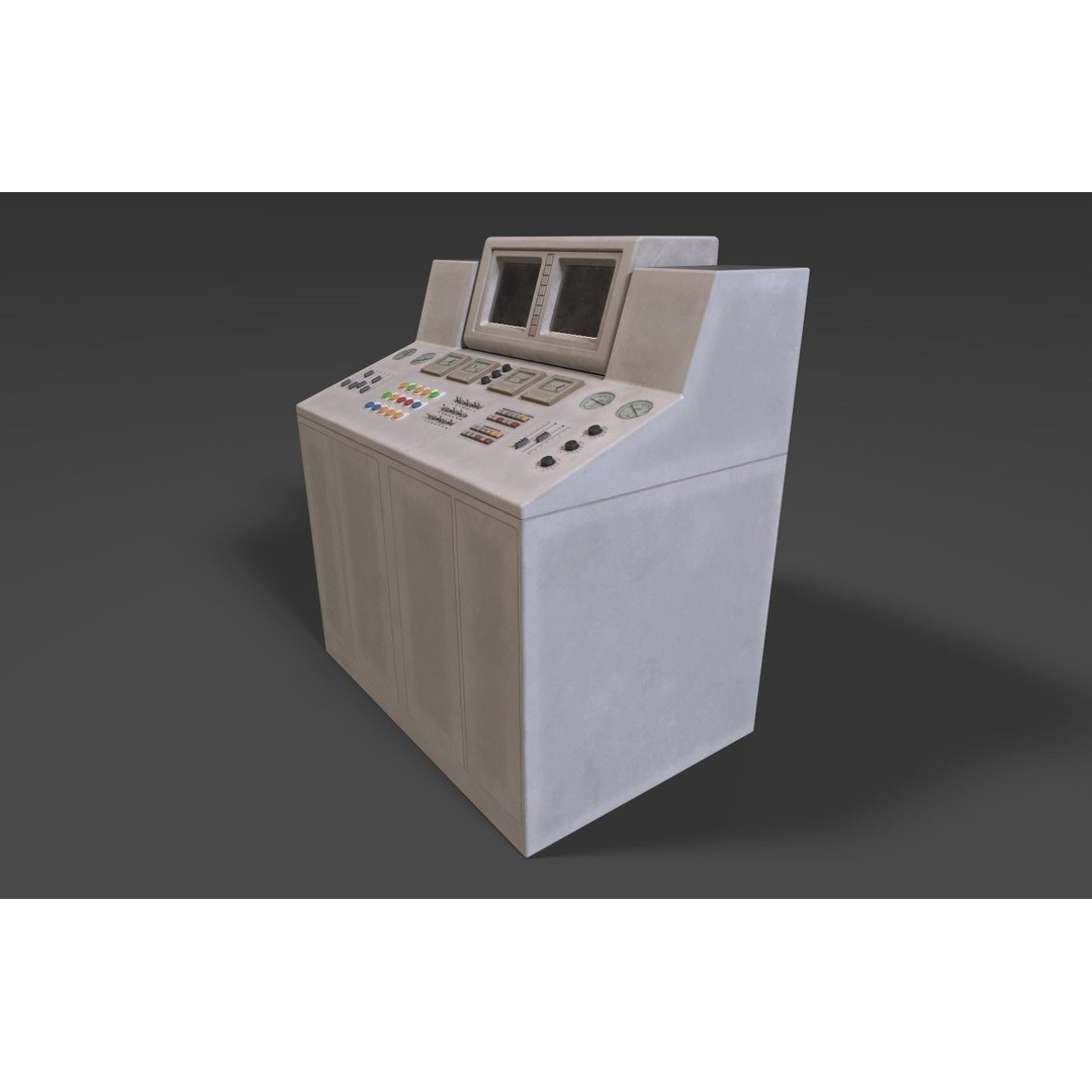 Stylized Retro Control Console 3D Model – Low Poly Game Asset, FBX, OBJ - View 19