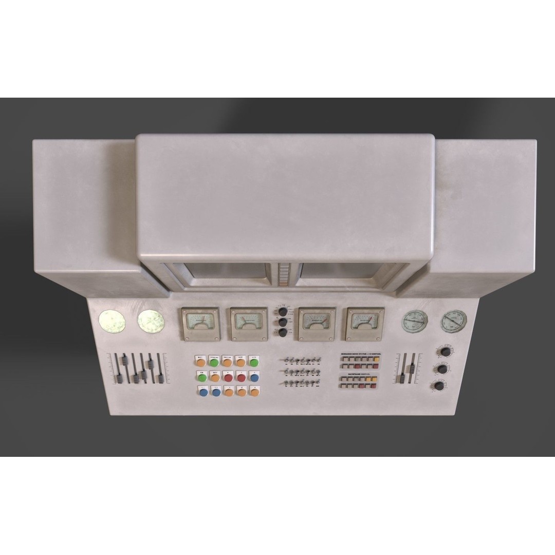 Stylized Retro Control Console 3D Model – Low Poly Game Asset, FBX, OBJ - View 20