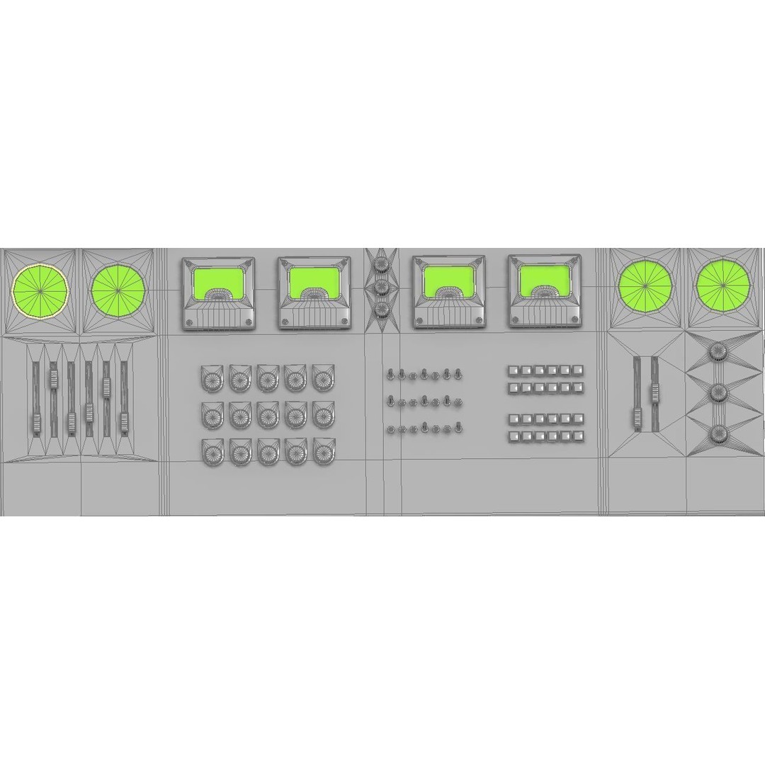 Stylized Retro Control Console 3D Model – Low Poly Game Asset, FBX, OBJ - View 22