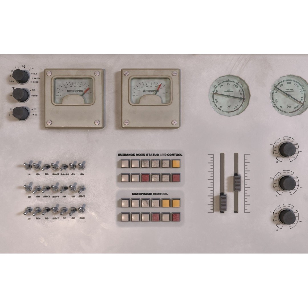 Stylized Retro Control Console 3D Model – Low Poly Game Asset, FBX, OBJ - View 6